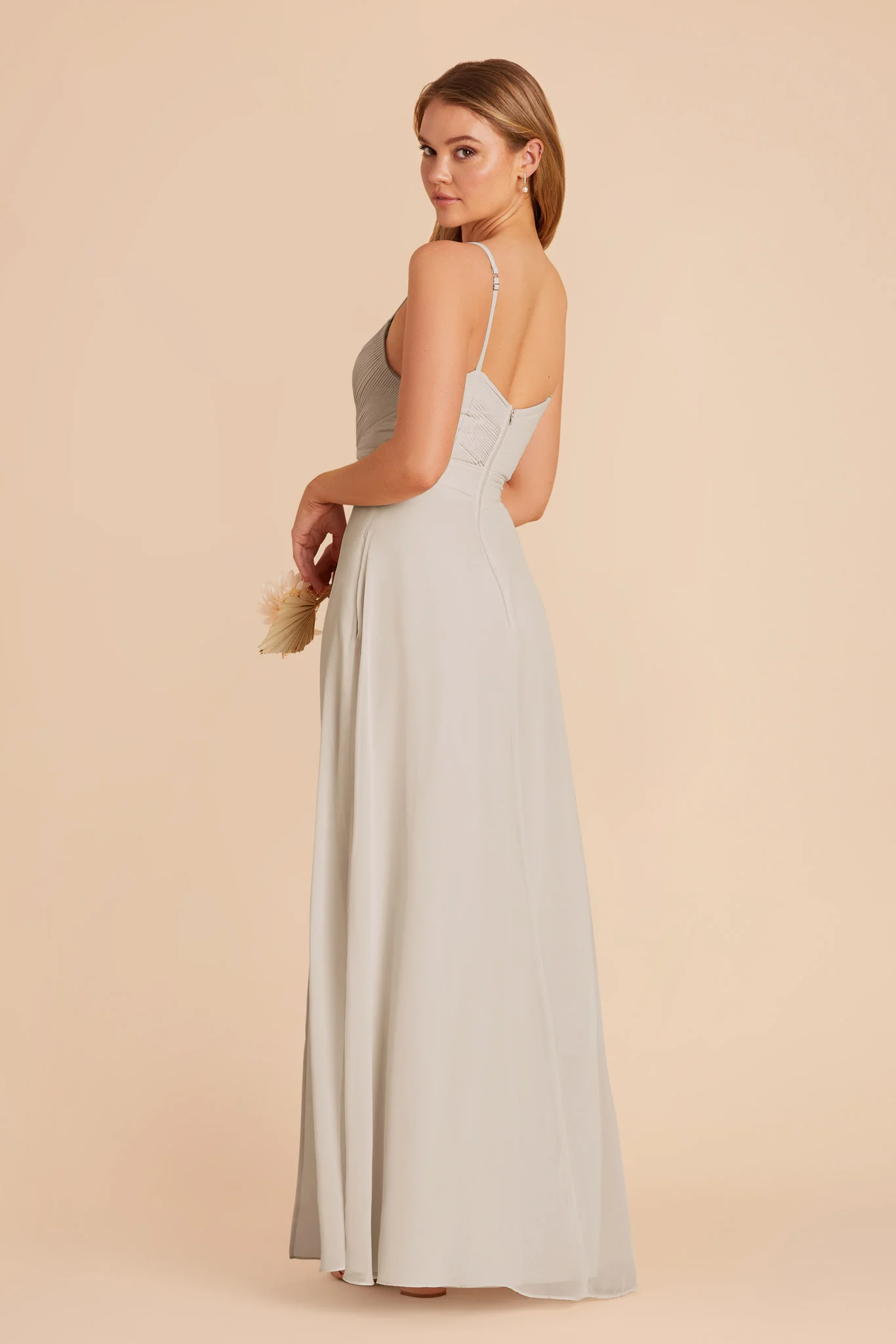 Deborah Chiffon Dress - Dove Gray - Image 6