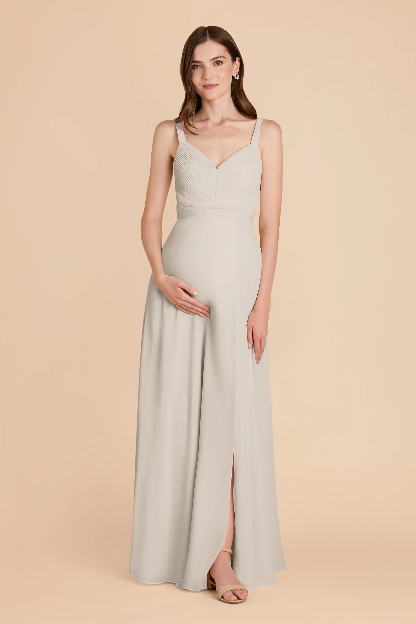 Deborah Chiffon Dress - Dove Gray - Image 7