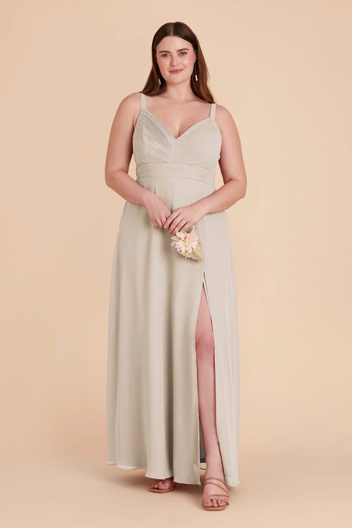 Deborah Chiffon Dress - Dove Gray - Image 9