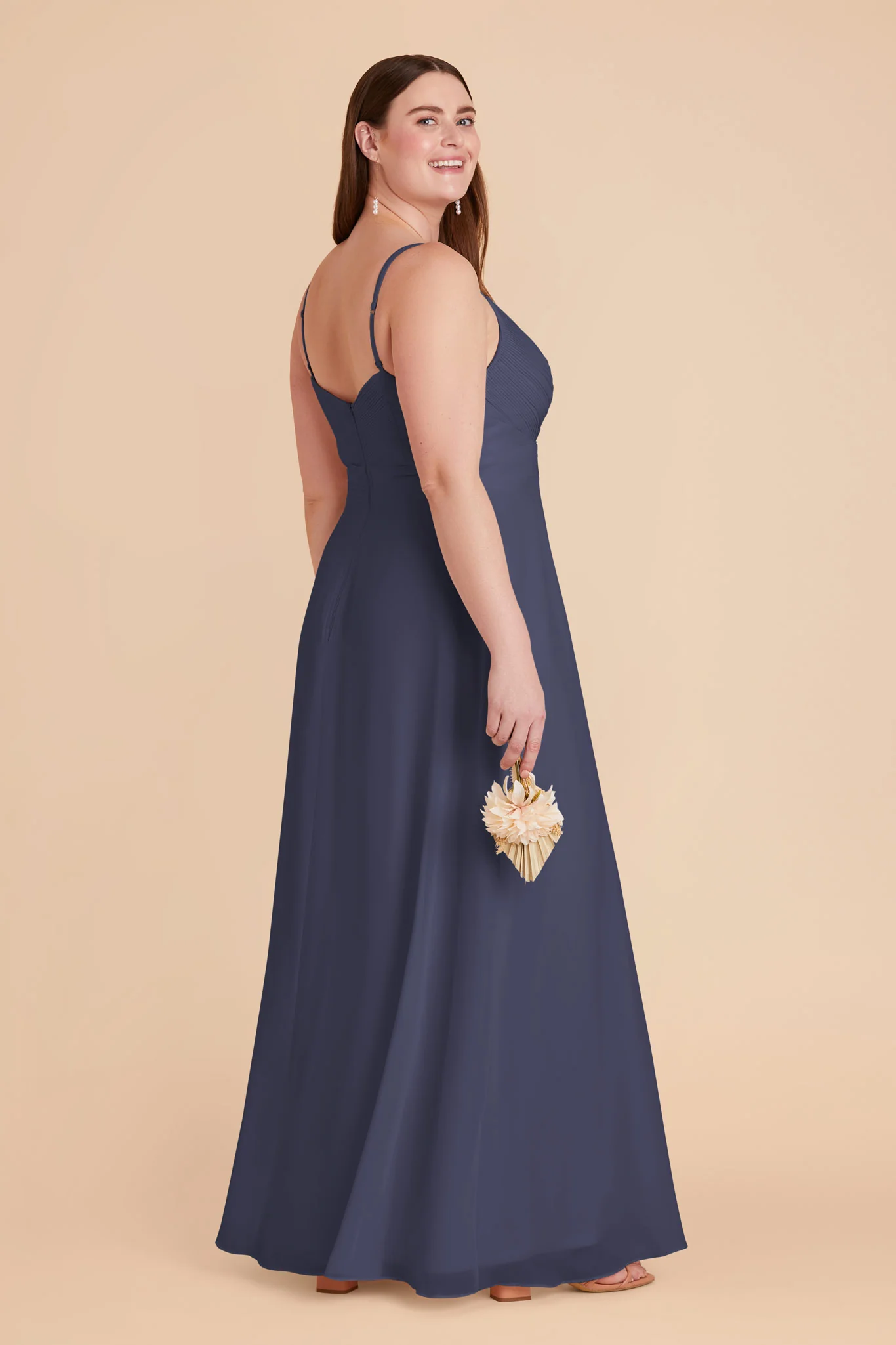 Deborah Chiffon Dress - Dusk Blue - Image 11