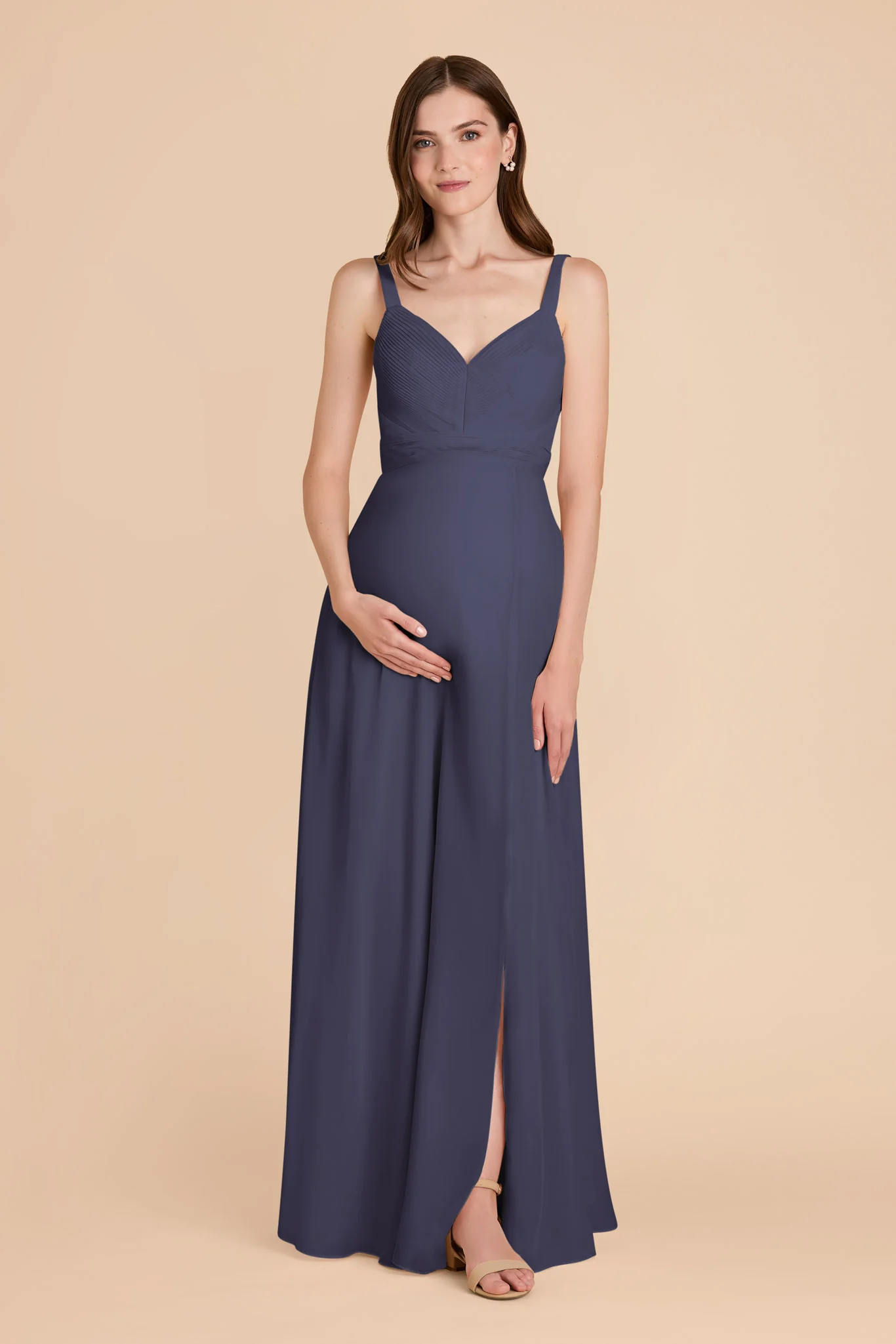Deborah Chiffon Dress - Dusk Blue - Image 7