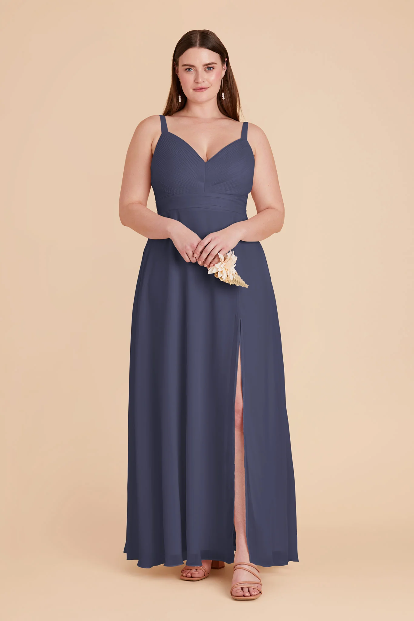 Deborah Chiffon Dress - Dusk Blue - Image 9