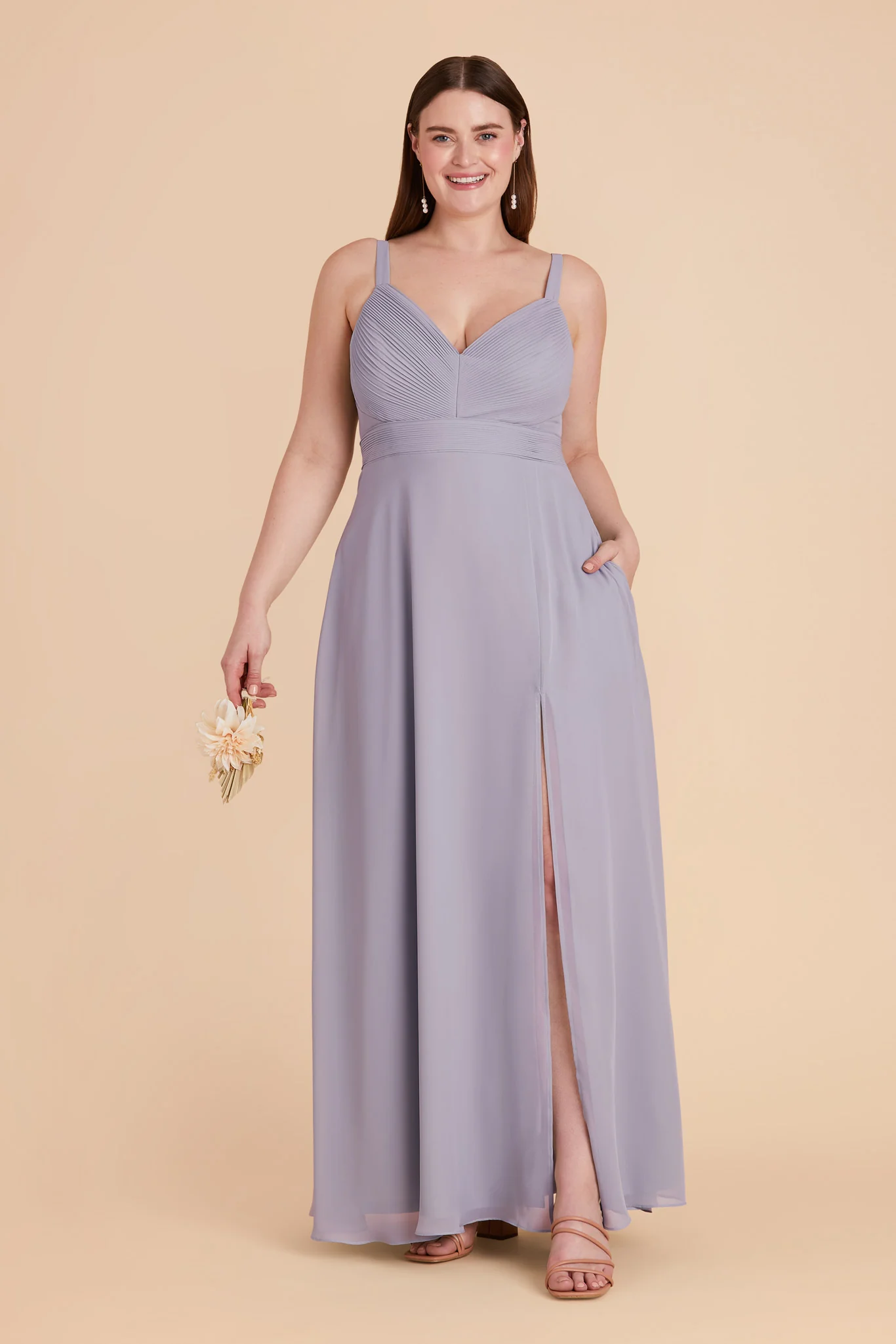 Deborah Chiffon Dress - Dusty Lilac - Image 10