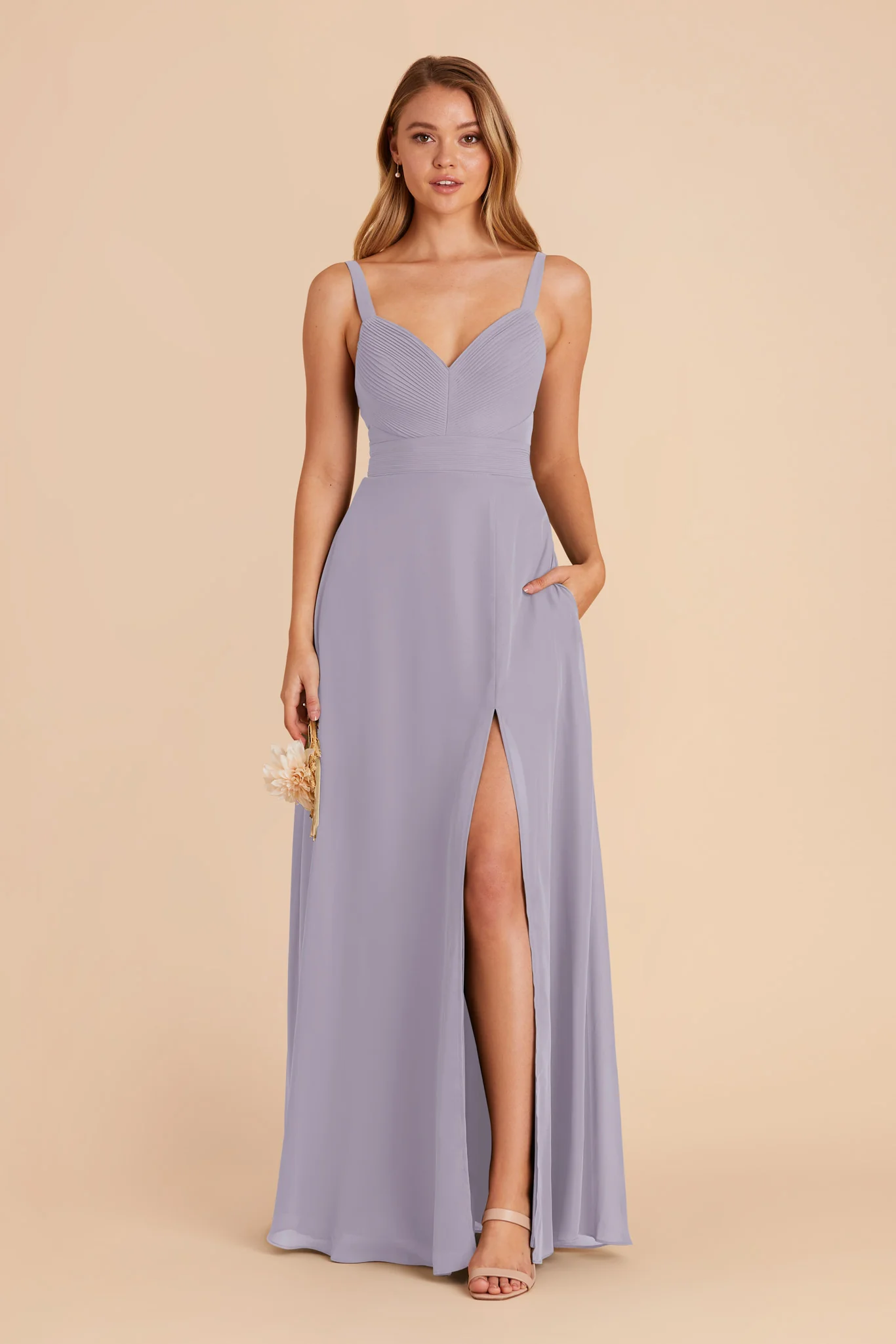 Deborah Chiffon Dress - Dusty Lilac - Image 3