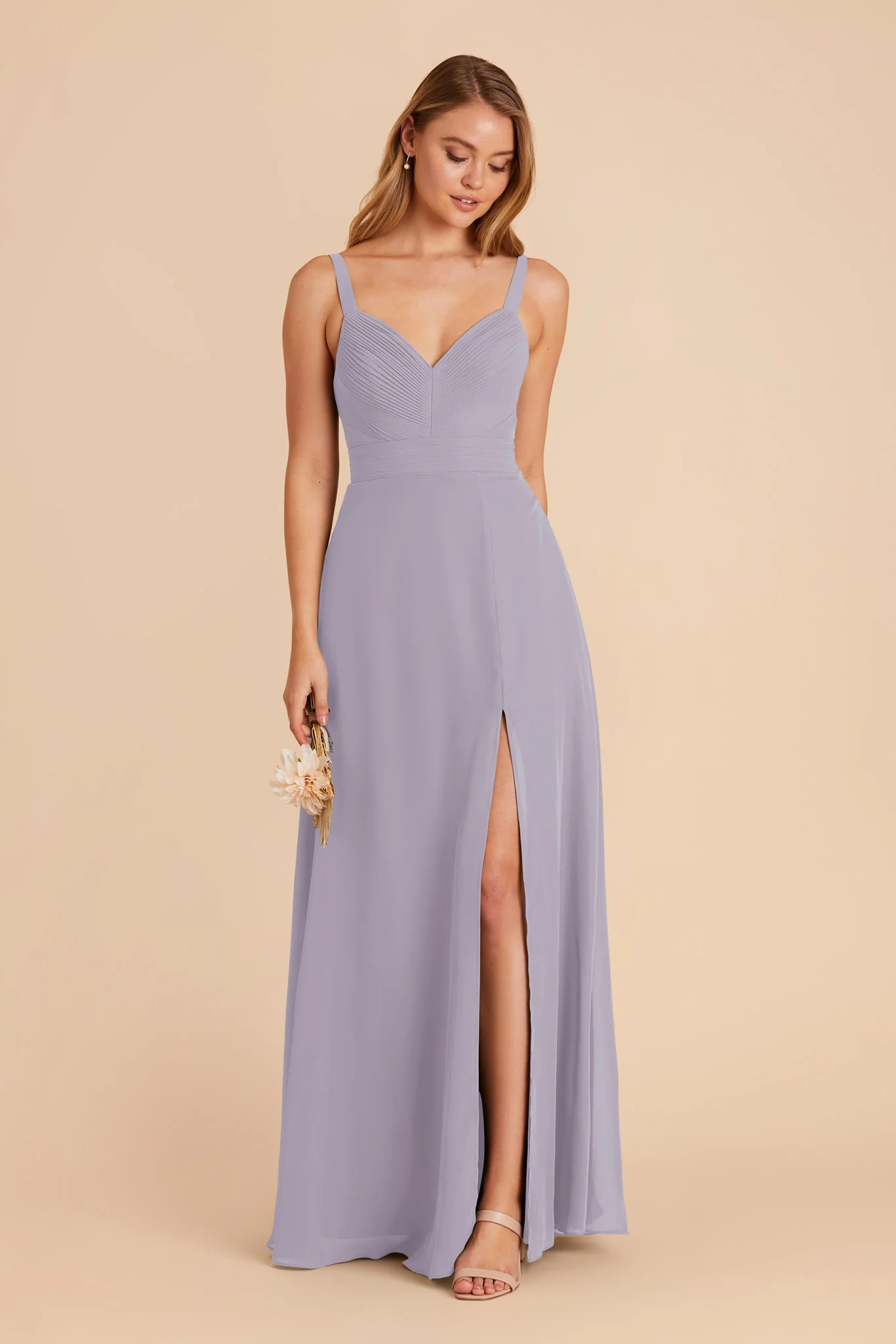 Deborah Chiffon Dress - Dusty Lilac - Image 4