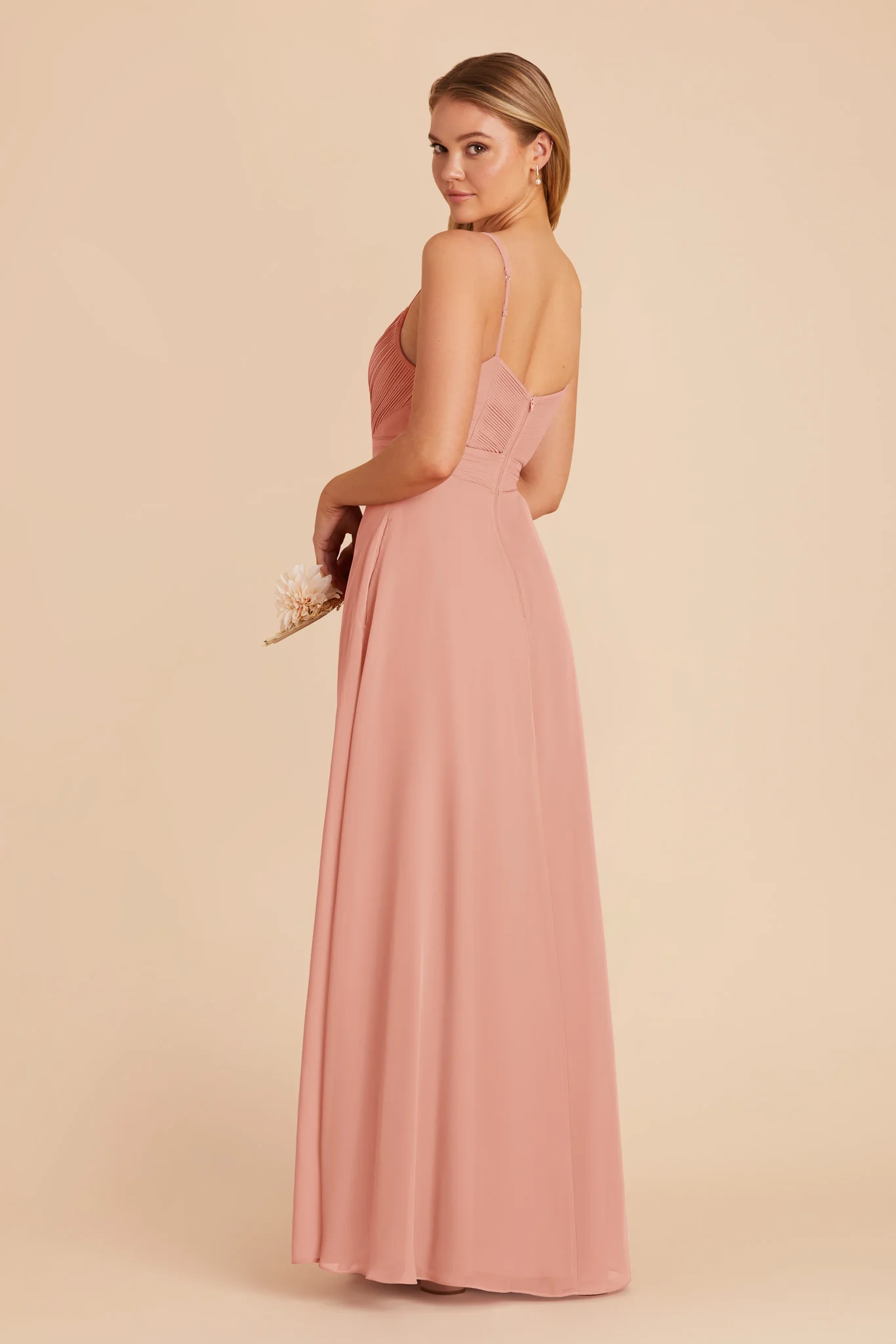 Deborah Chiffon Dress - Dusty Rose - Image 5