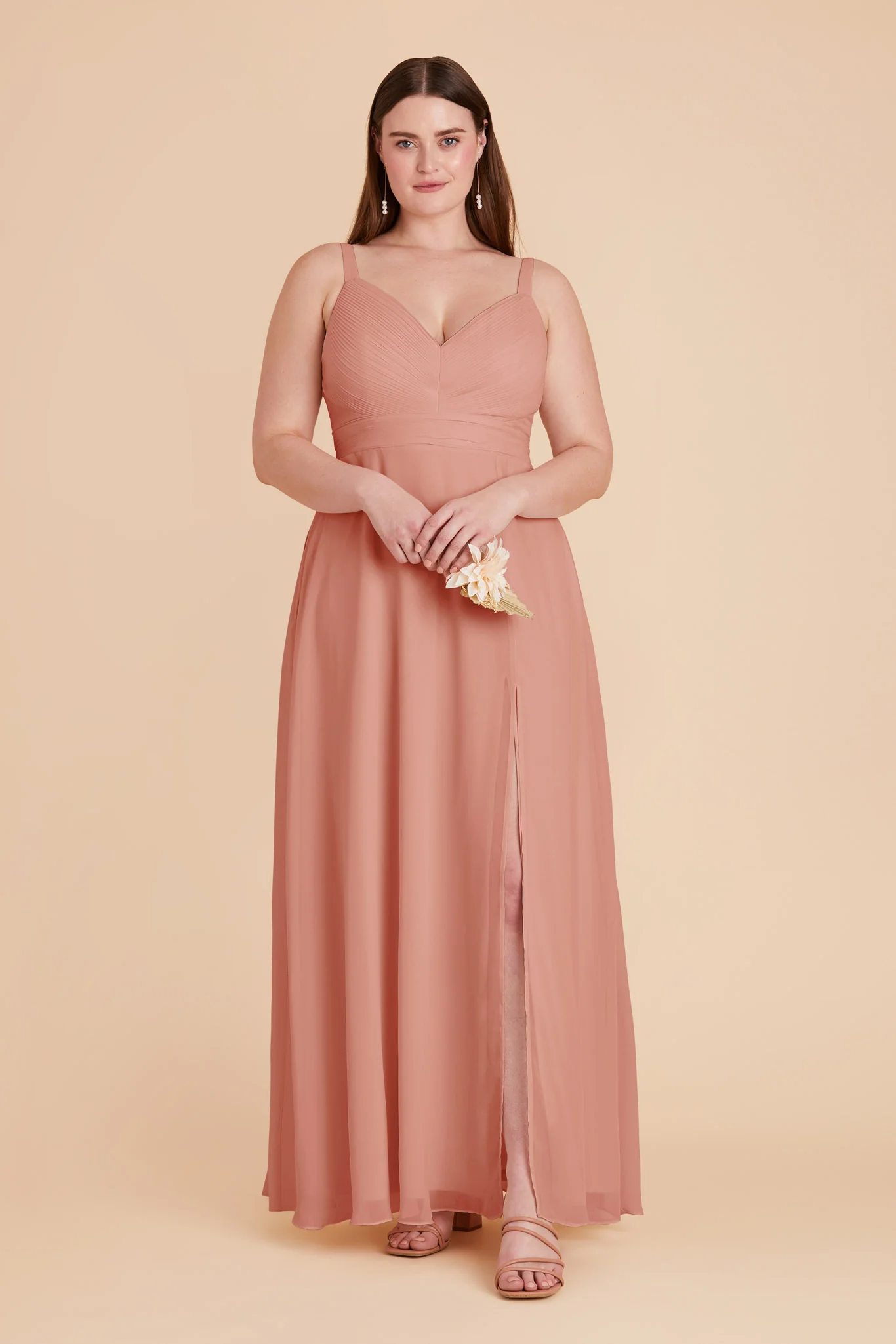 Deborah Chiffon Dress - Dusty Rose - Image 8