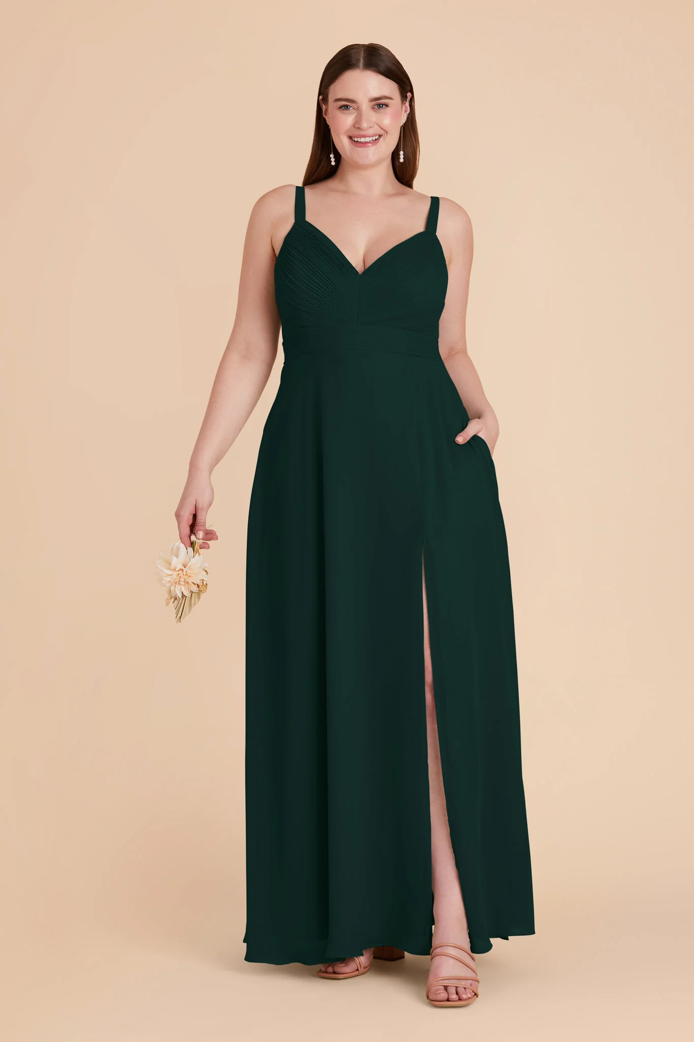 Deborah Chiffon Dress - Emerald - Image 10