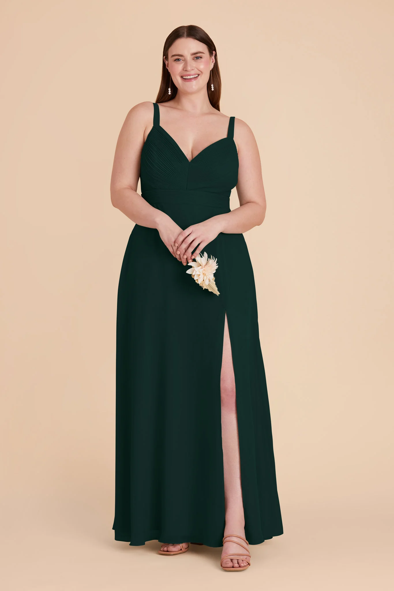 Deborah Chiffon Dress - Emerald - Image 11