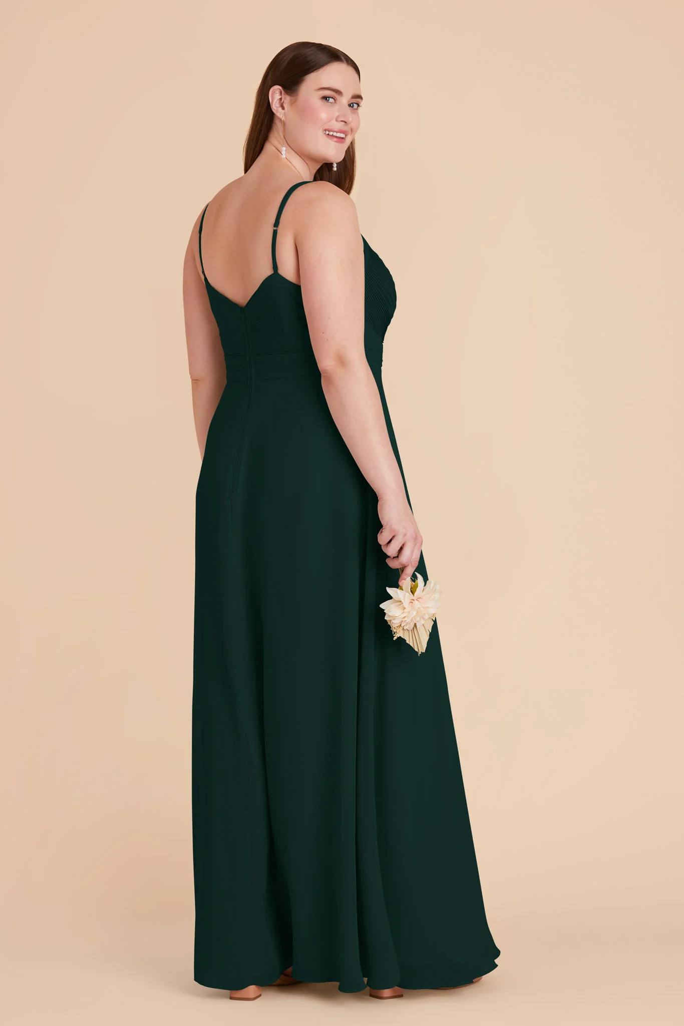 Deborah Chiffon Dress - Emerald - Image 12