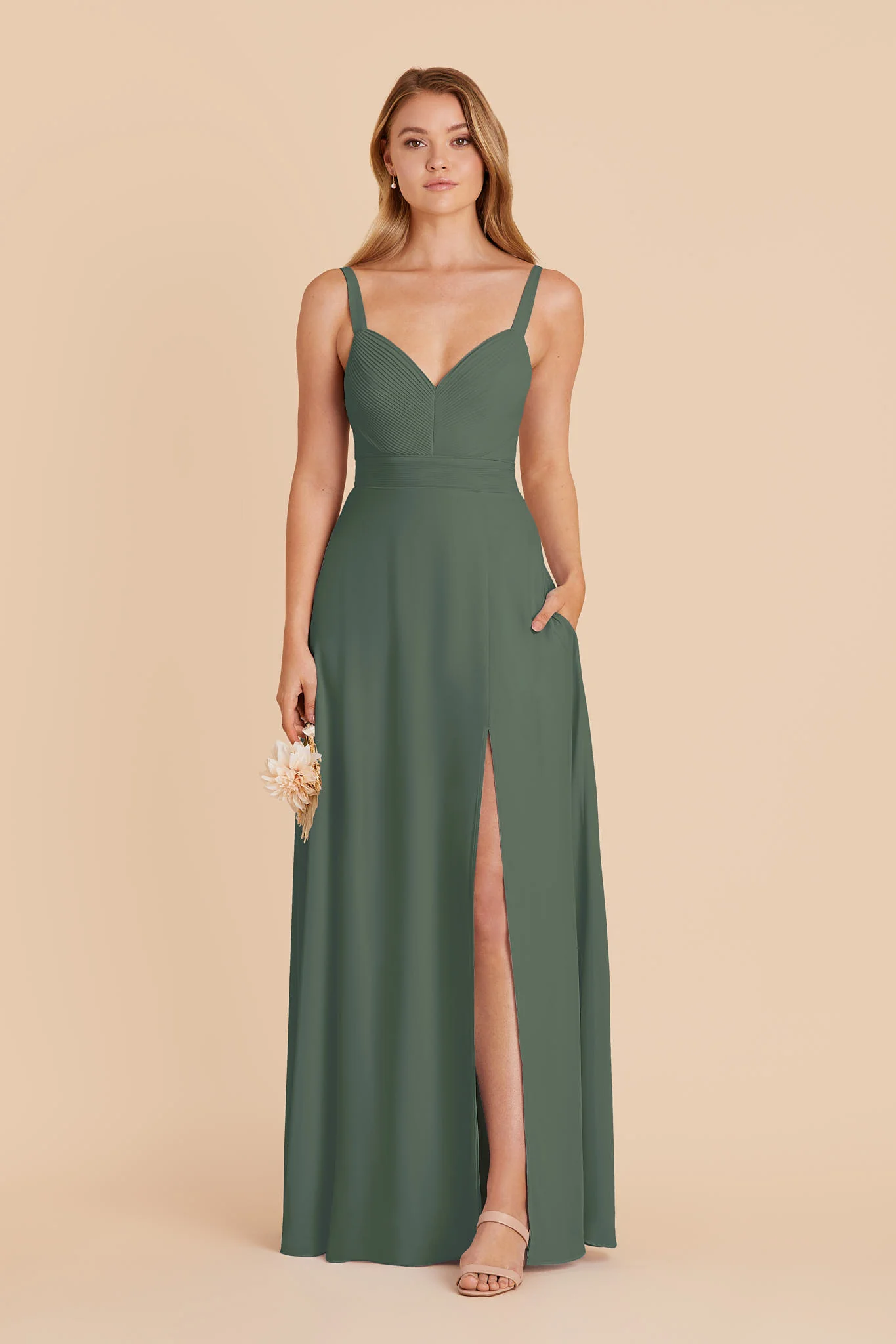 Deborah Chiffon Dress - Eucalyptus - Image 3