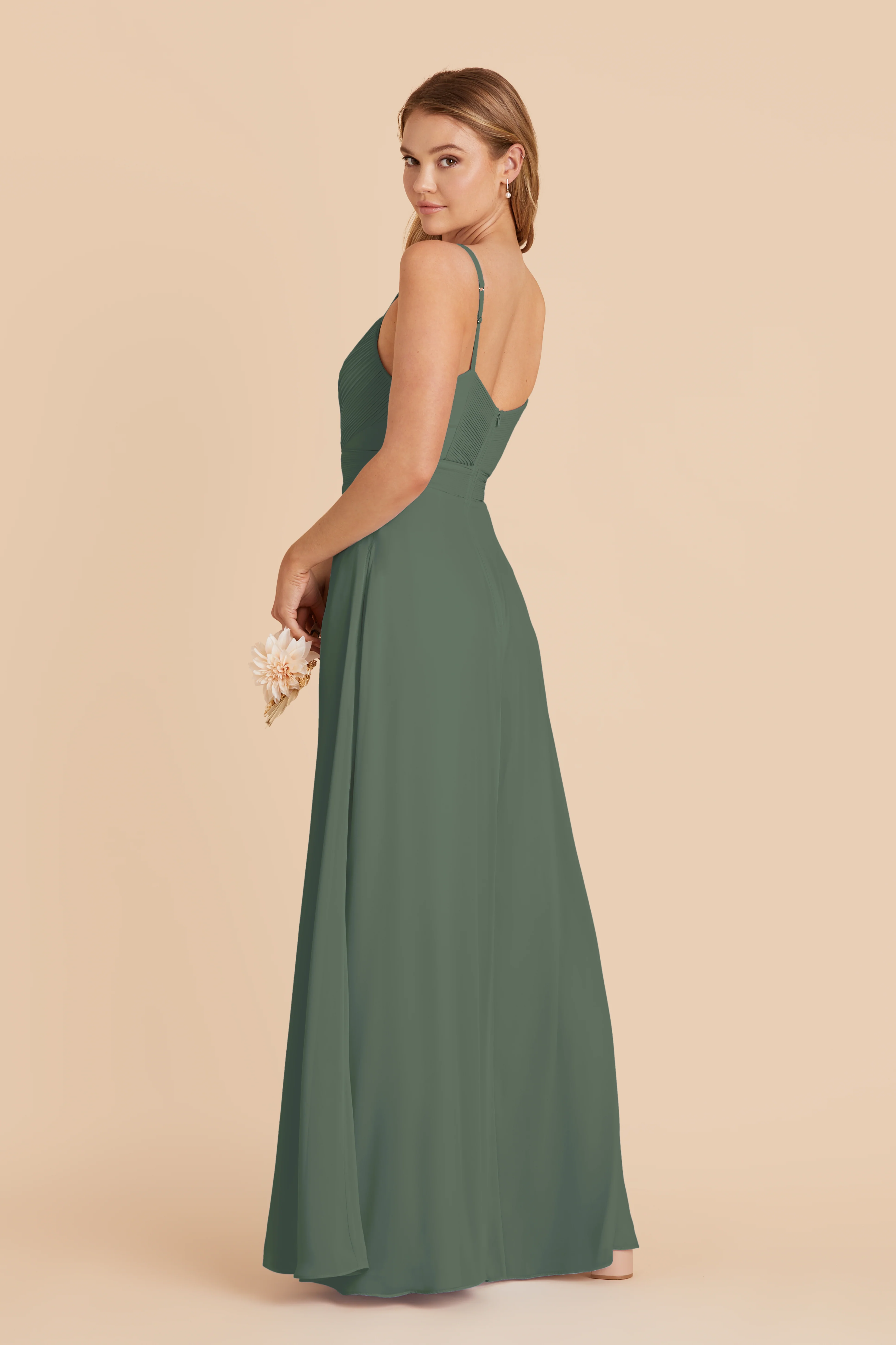 Deborah Chiffon Dress - Eucalyptus - Image 4