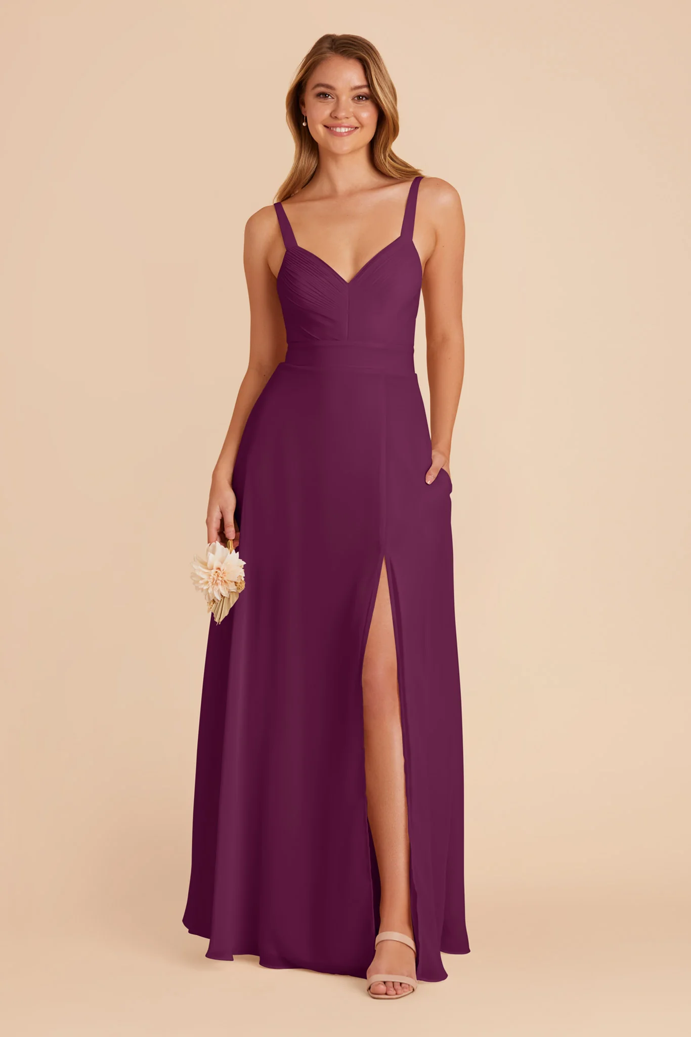 Deborah Chiffon Dress - Fig - Image 4