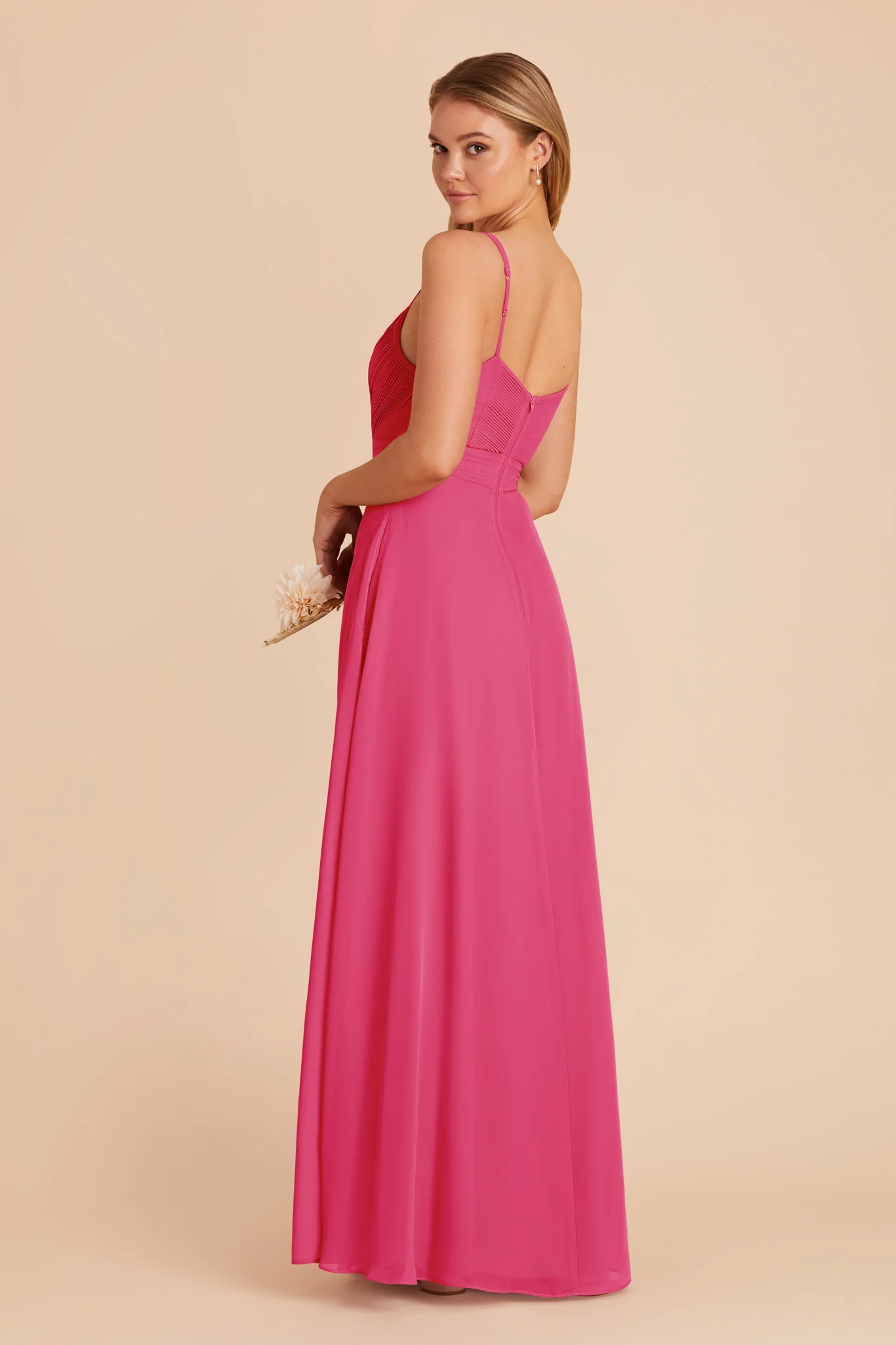 Deborah Chiffon Dress - Fuchsia - Image 6