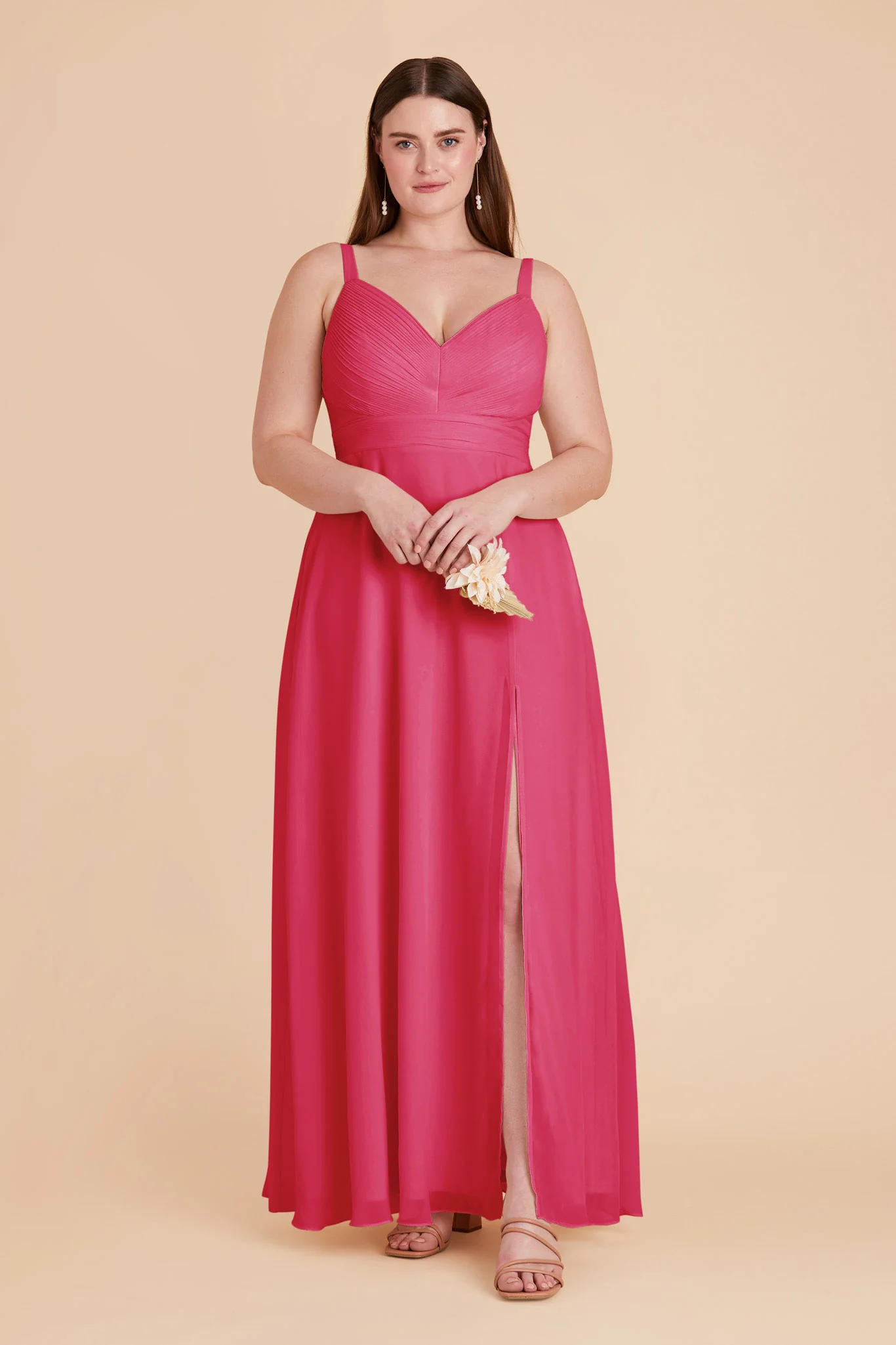 Deborah Chiffon Dress - Fuchsia - Image 8