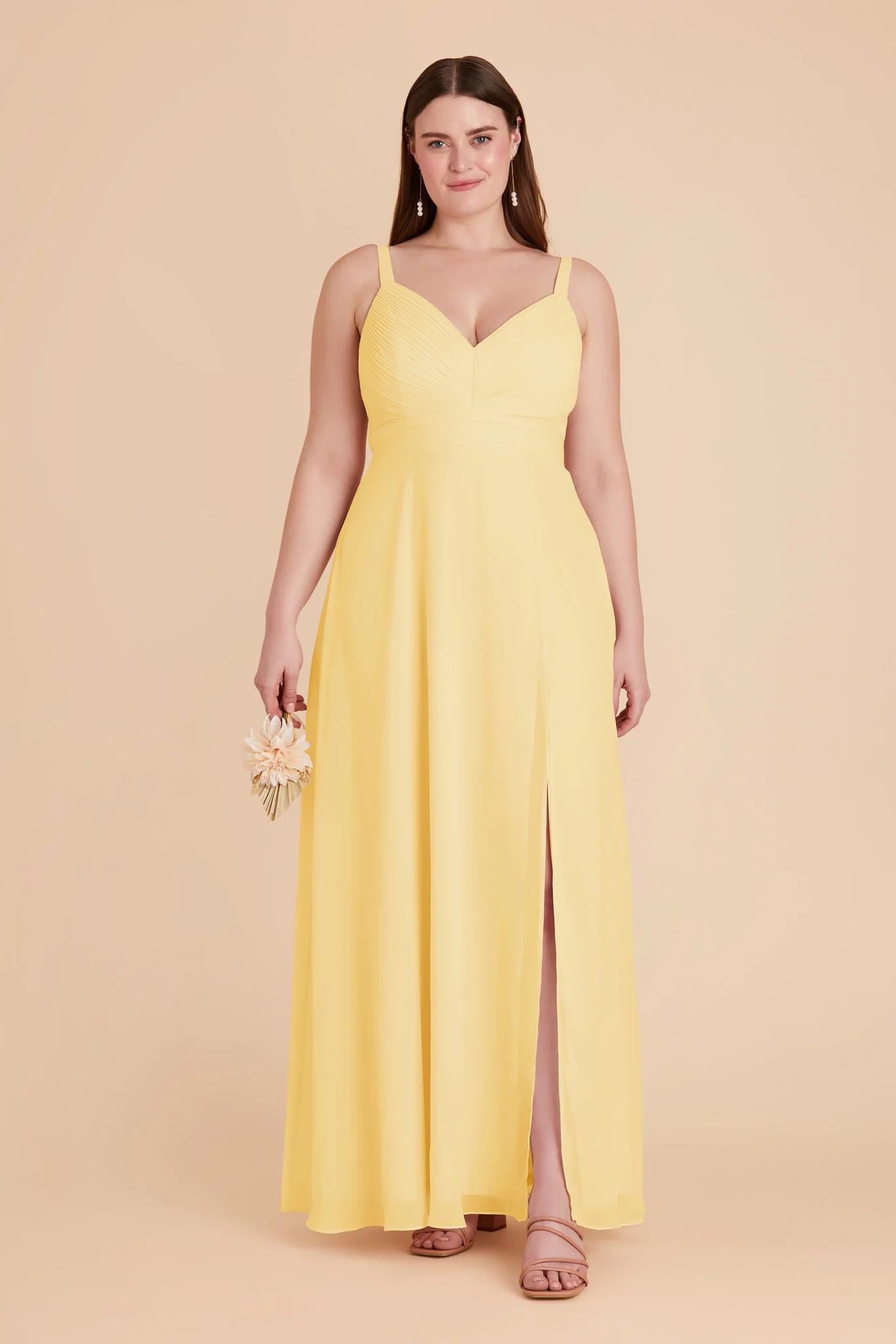 Deborah Chiffon Dress - Lemon Sorbet - Image 2