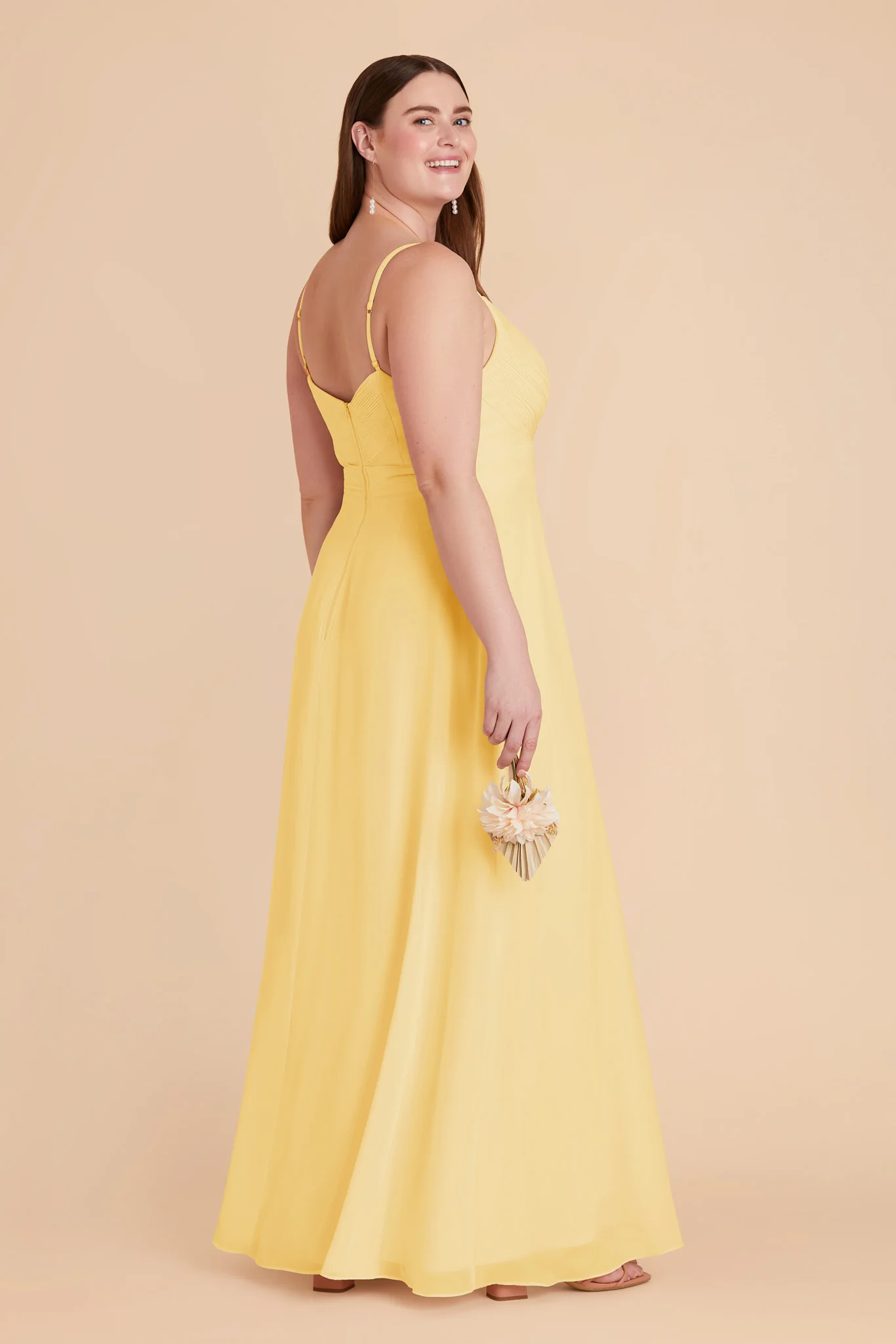 Deborah Chiffon Dress - Lemon Sorbet - Image 5