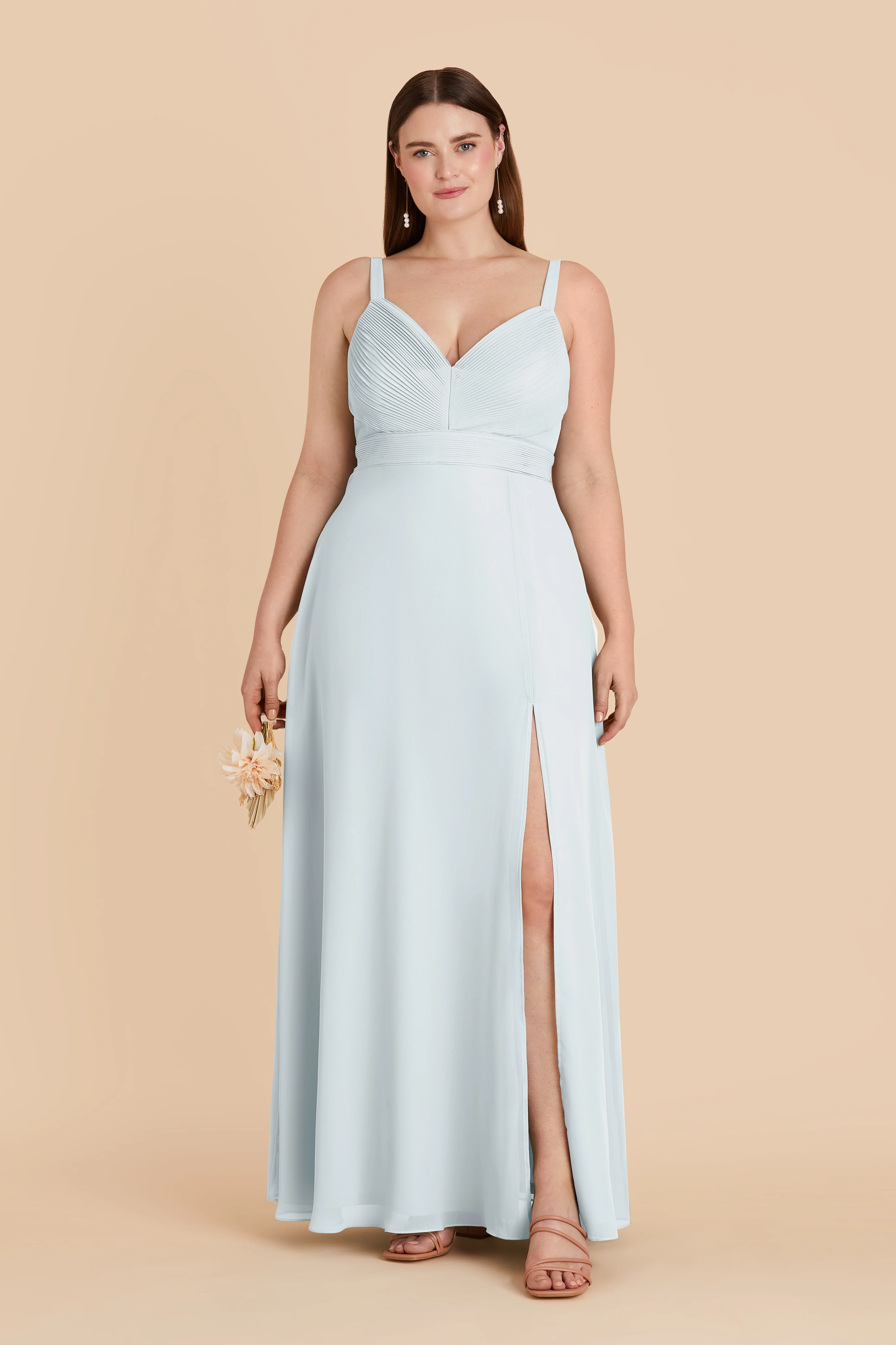 Deborah Chiffon Dress - Mist Blue - Image 3