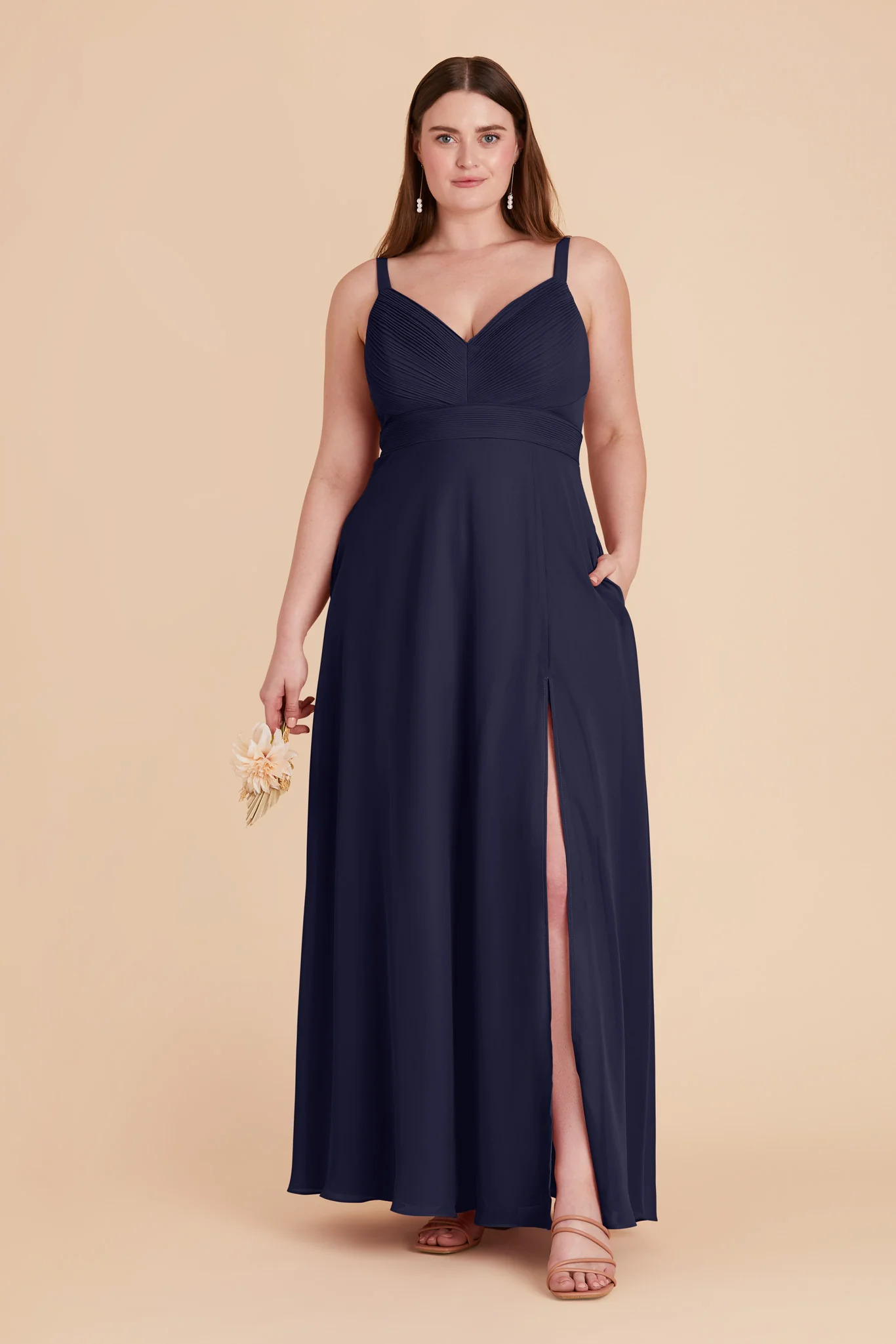 Deborah Chiffon Dress - Navy - Image 3