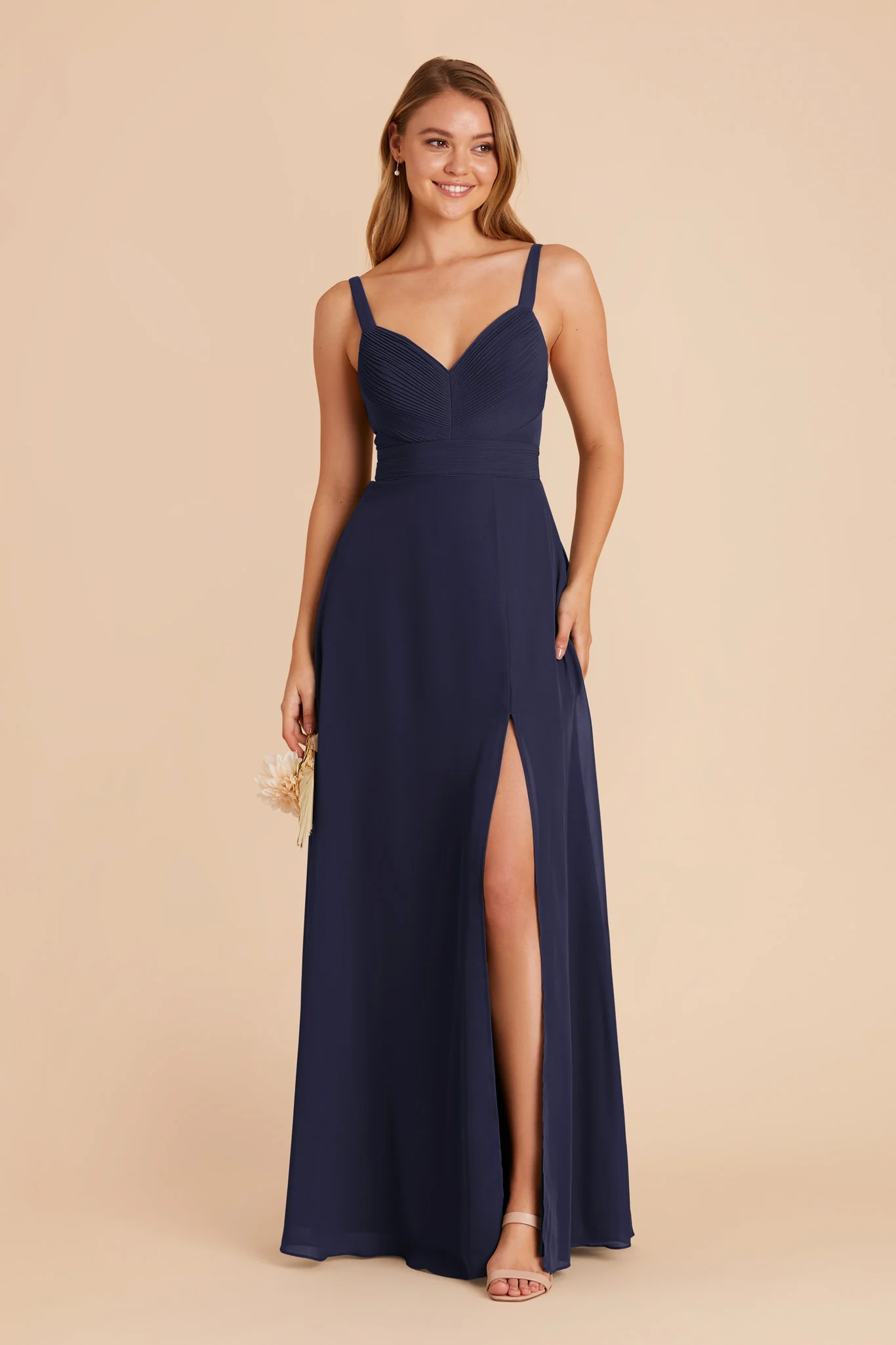 Deborah Chiffon Dress - Navy - Image 4