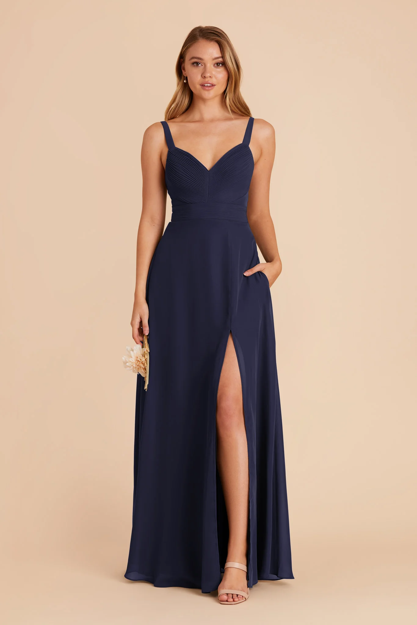 Deborah Chiffon Dress - Navy - Image 5