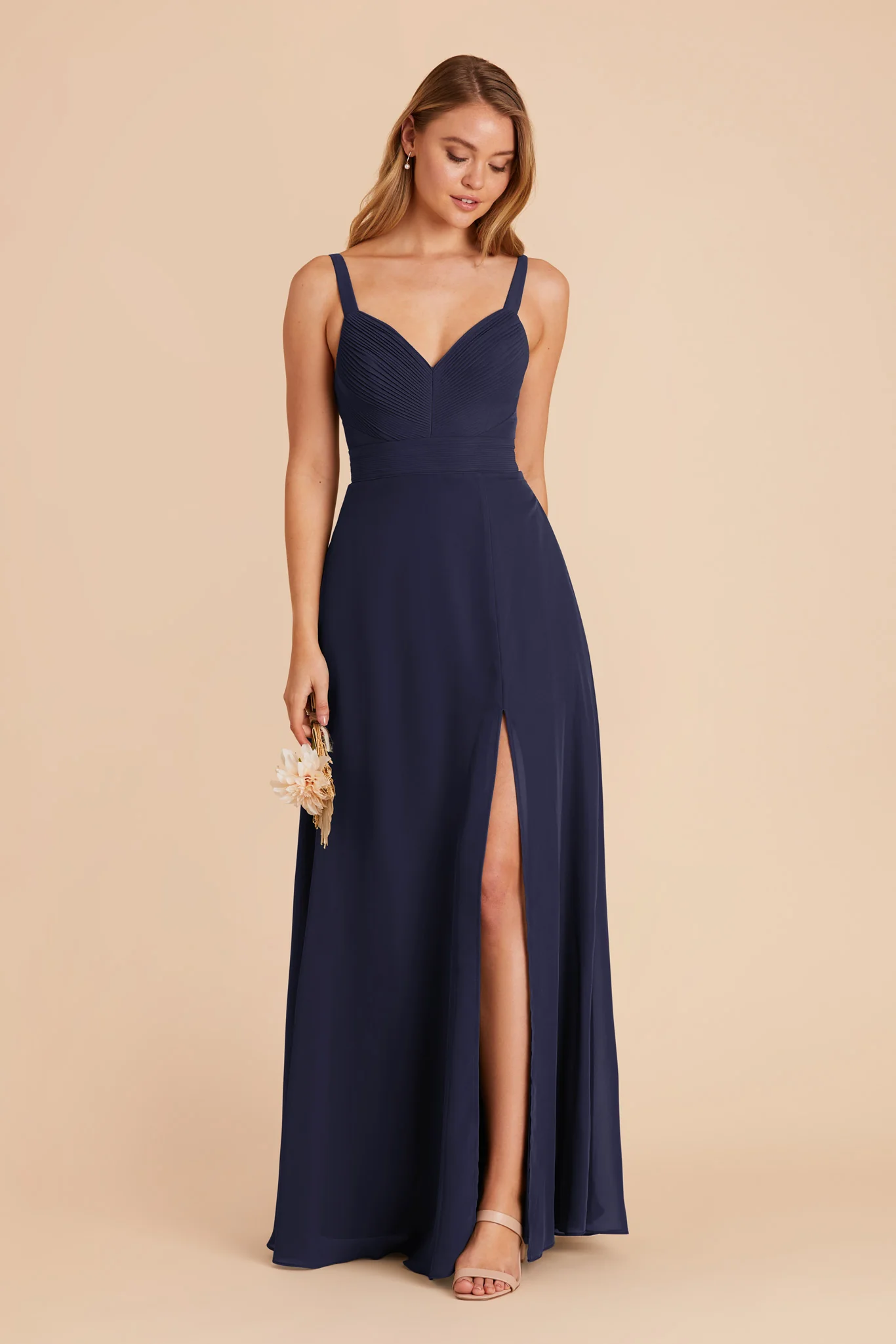 Deborah Chiffon Dress - Navy - Image 6