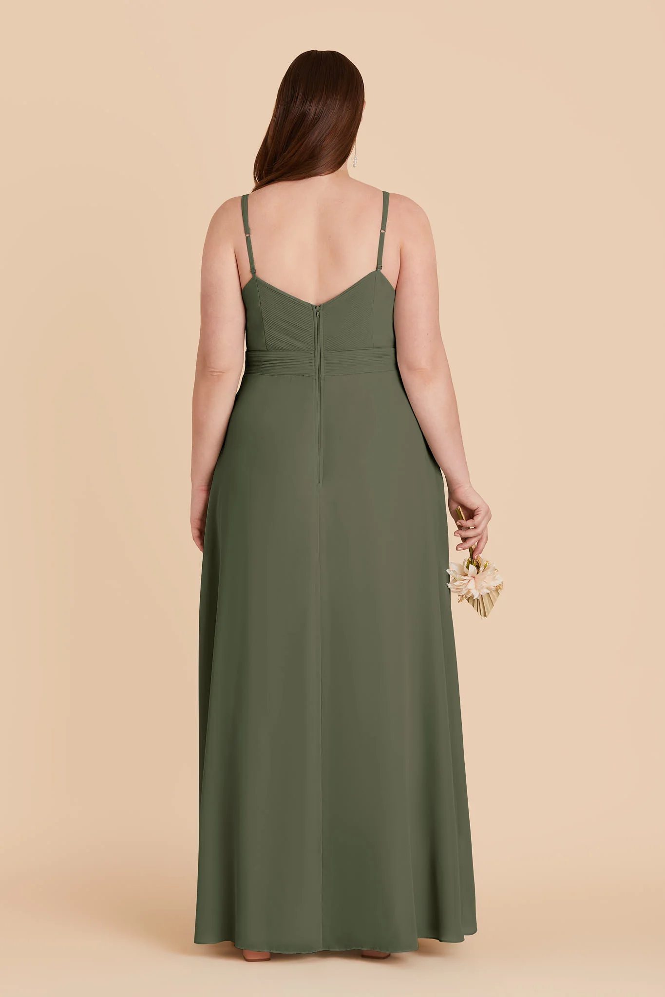 Deborah Chiffon Dress - Olive - Image 6