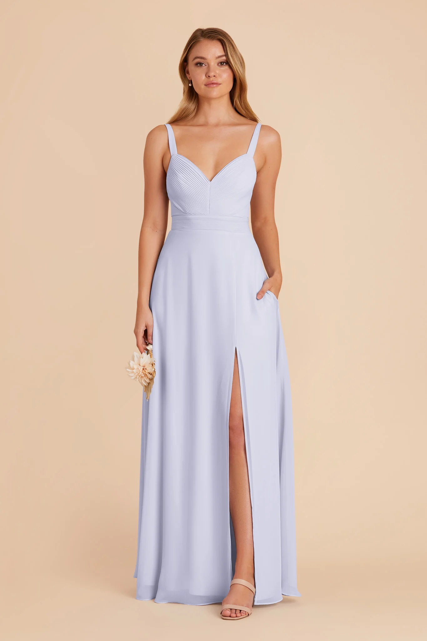 Deborah Chiffon Dress - Periwinkle Blue - Image 4