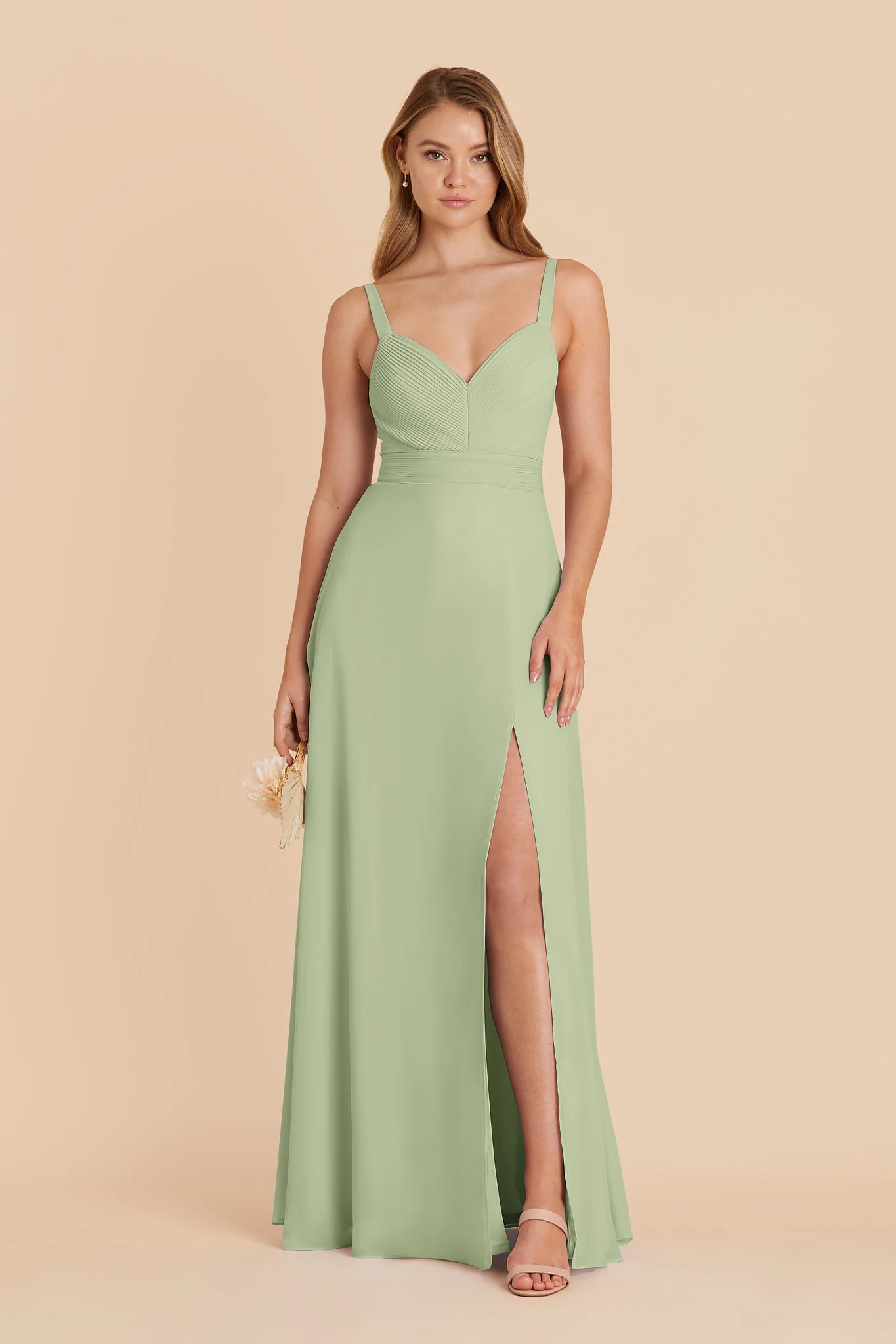 Deborah Chiffon Dress - Pistachio