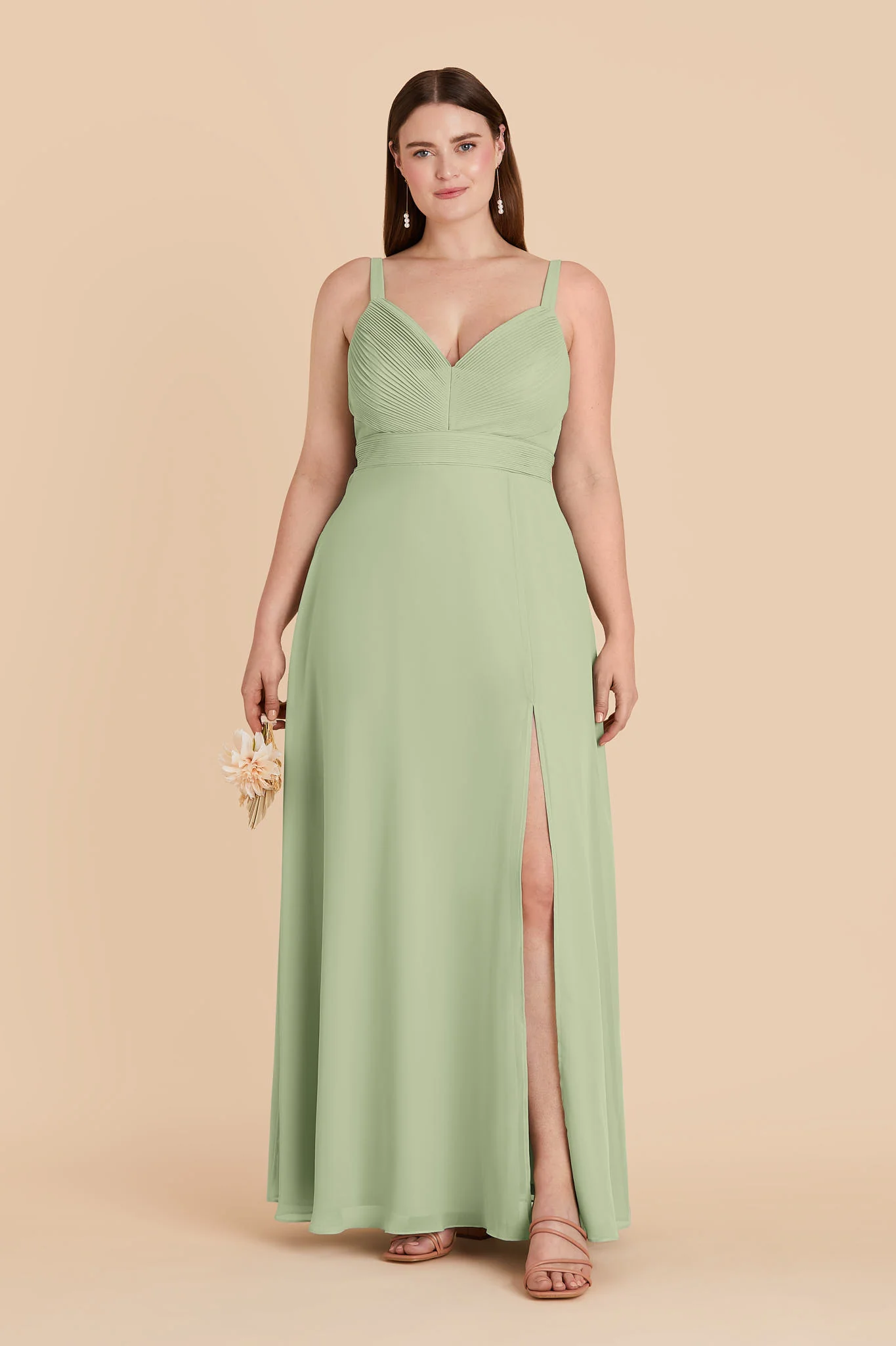 Deborah Chiffon Dress - Pistachio - Image 2
