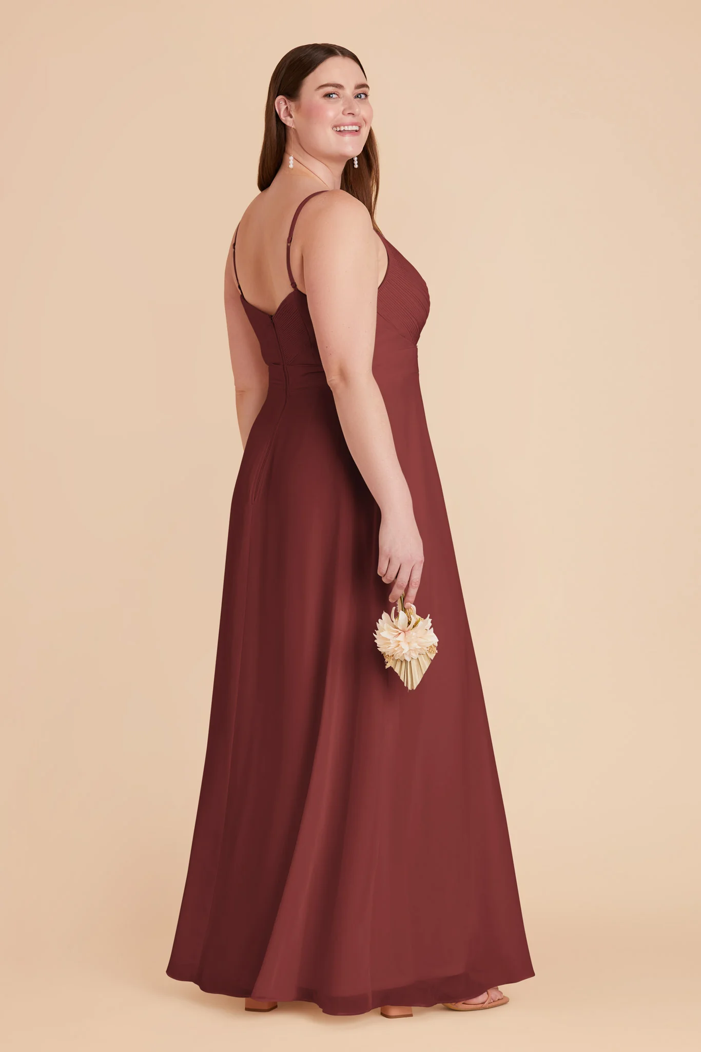 Deborah Chiffon Dress - Rosewood - Image 10