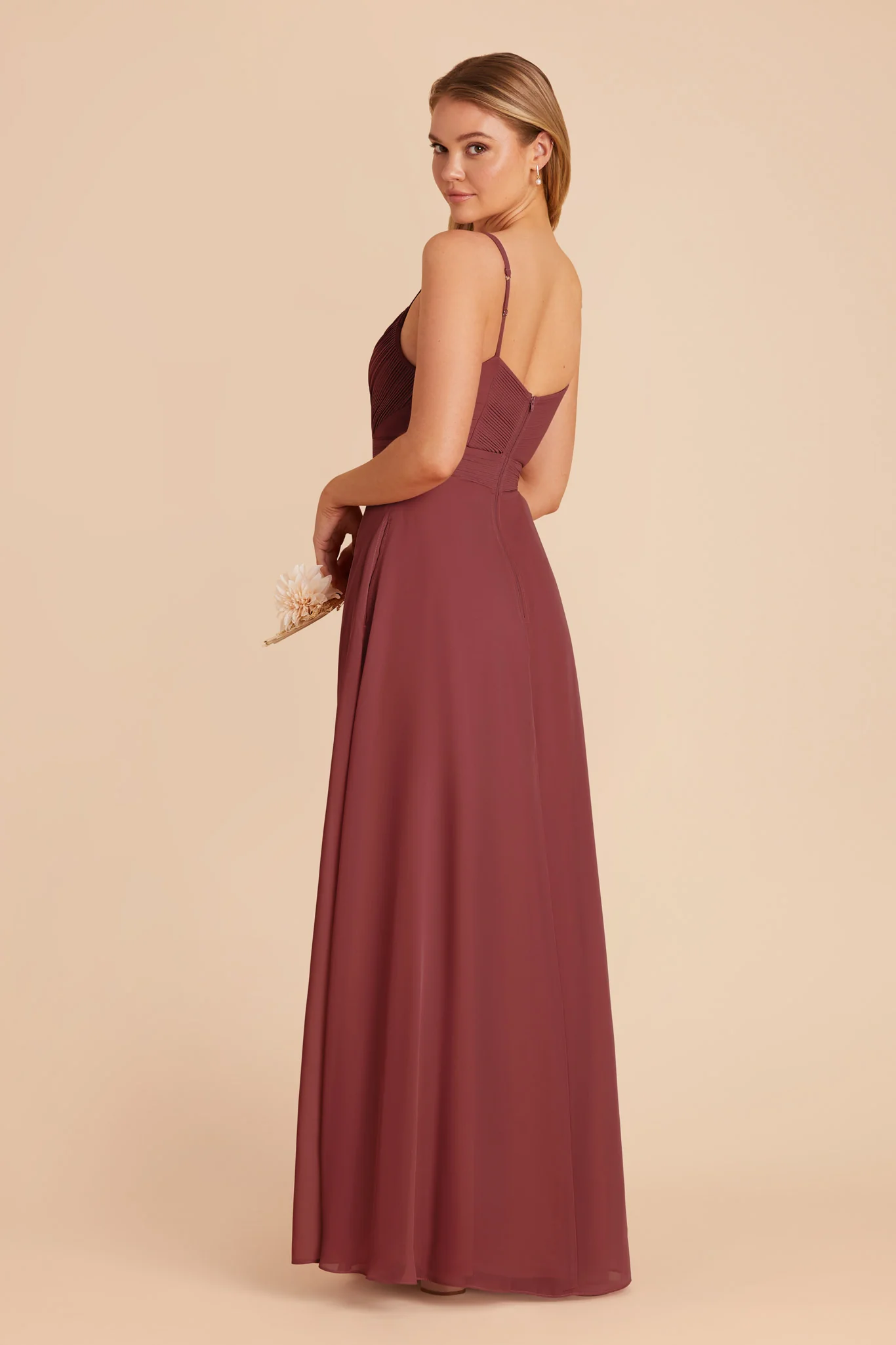 Deborah Chiffon Dress - Rosewood - Image 5