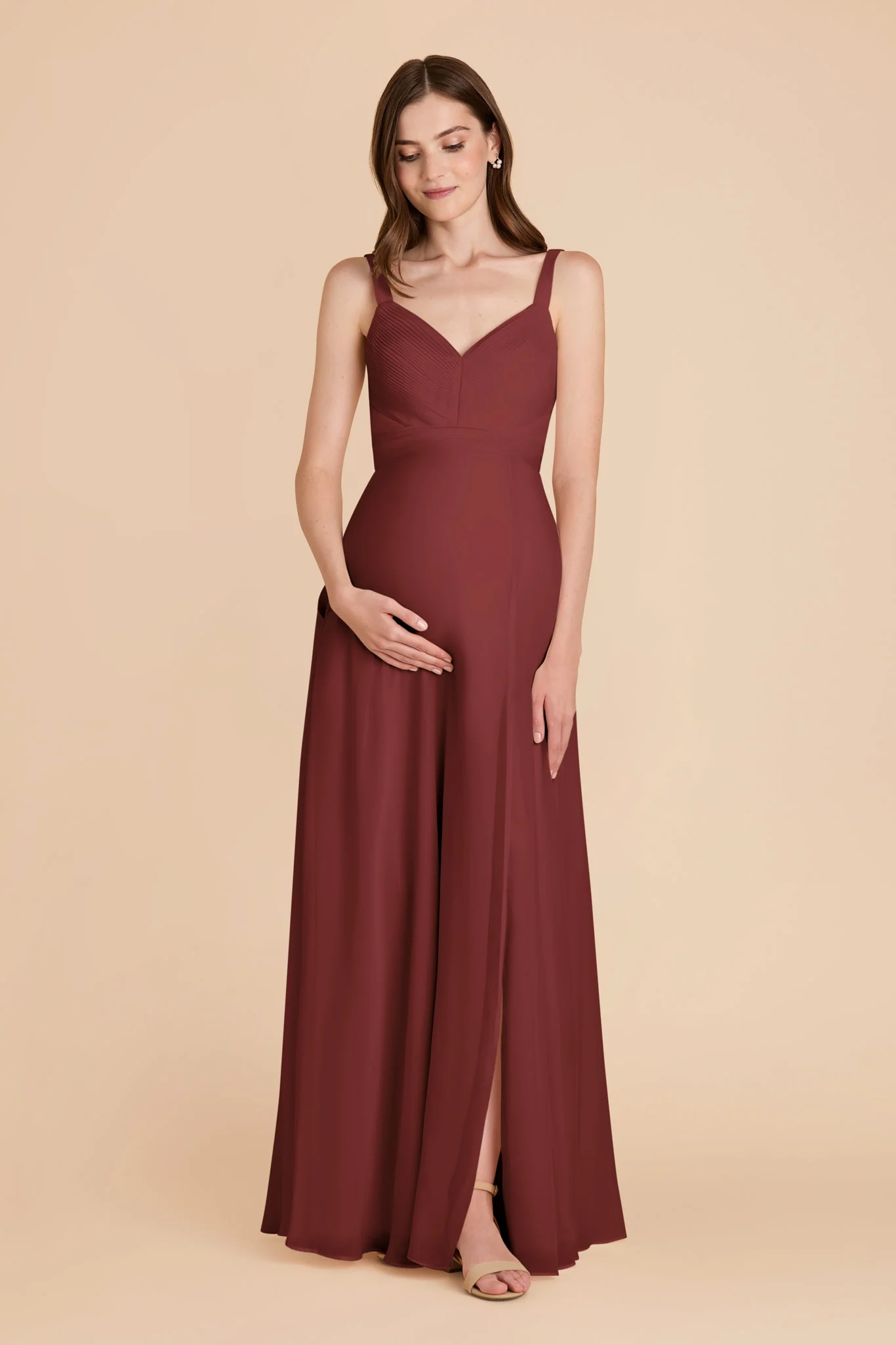 Deborah Chiffon Dress - Rosewood - Image 7