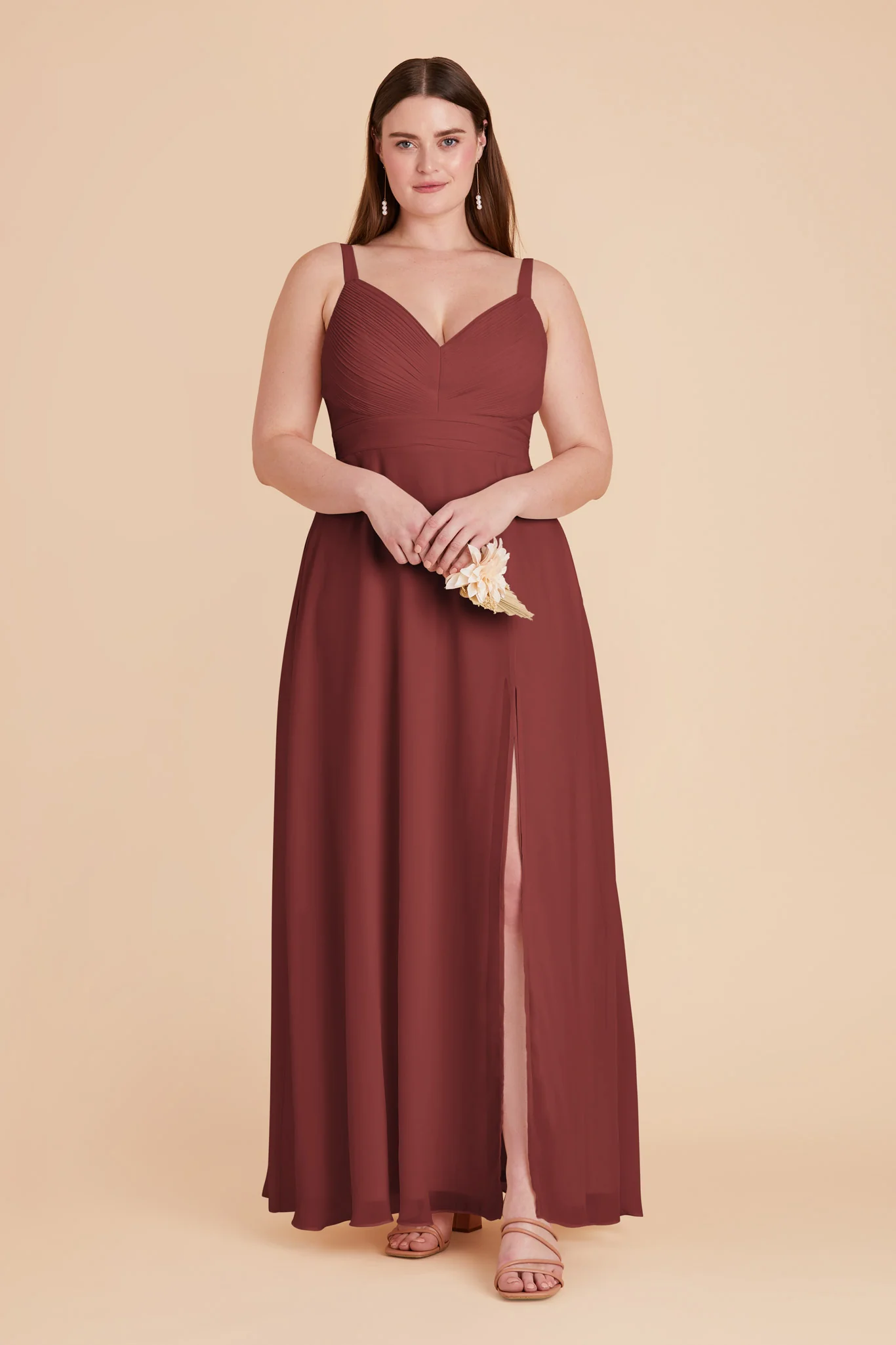 Deborah Chiffon Dress - Rosewood - Image 8