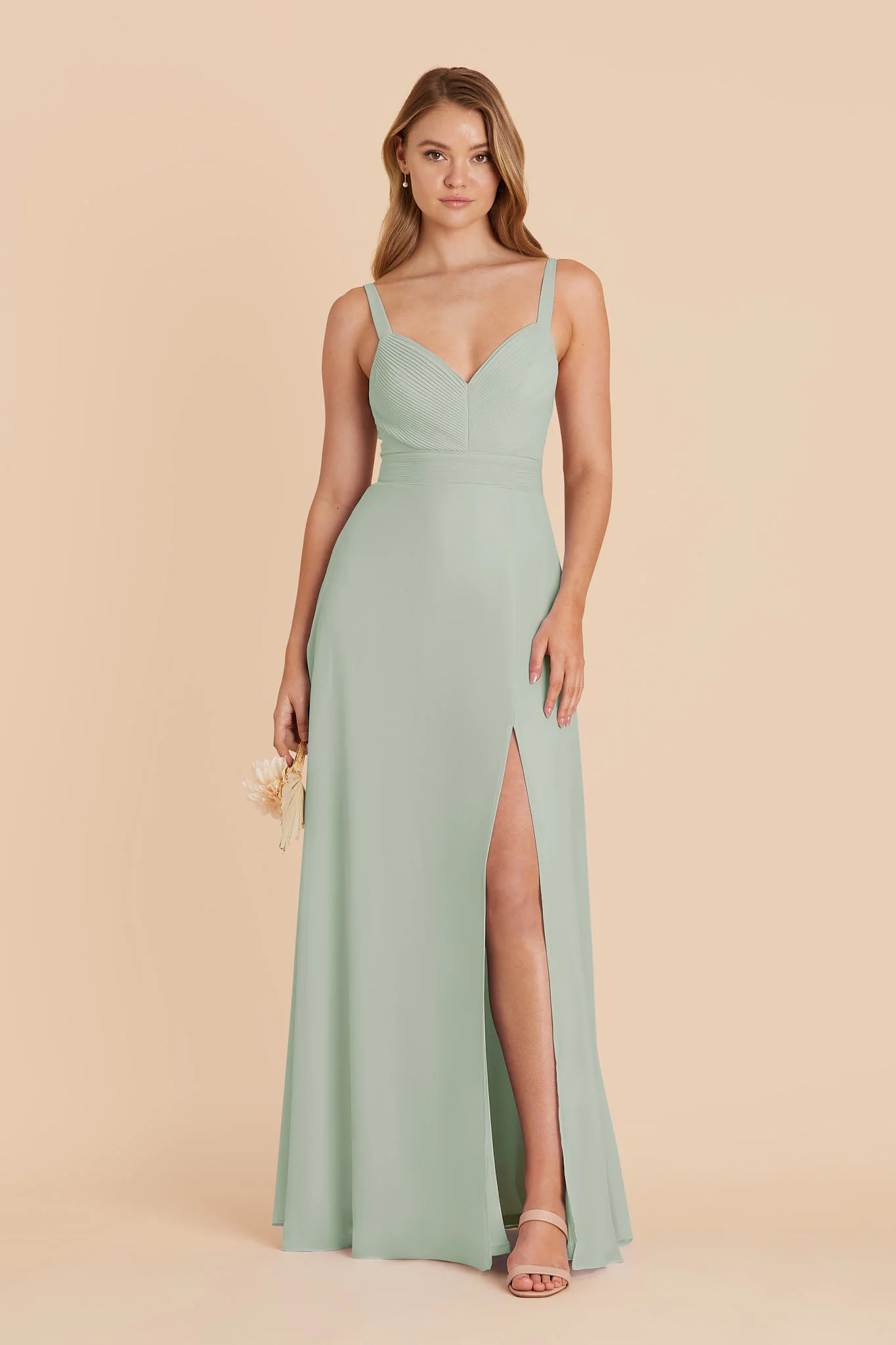 Deborah Chiffon Dress - Sage - Image 3