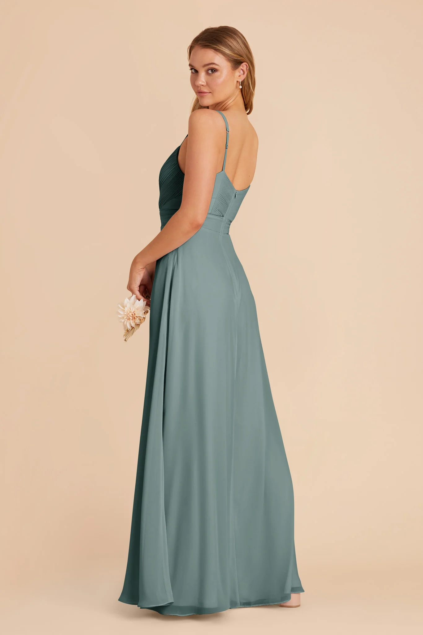 Deborah Chiffon Dress - Sea Glass - Image 5