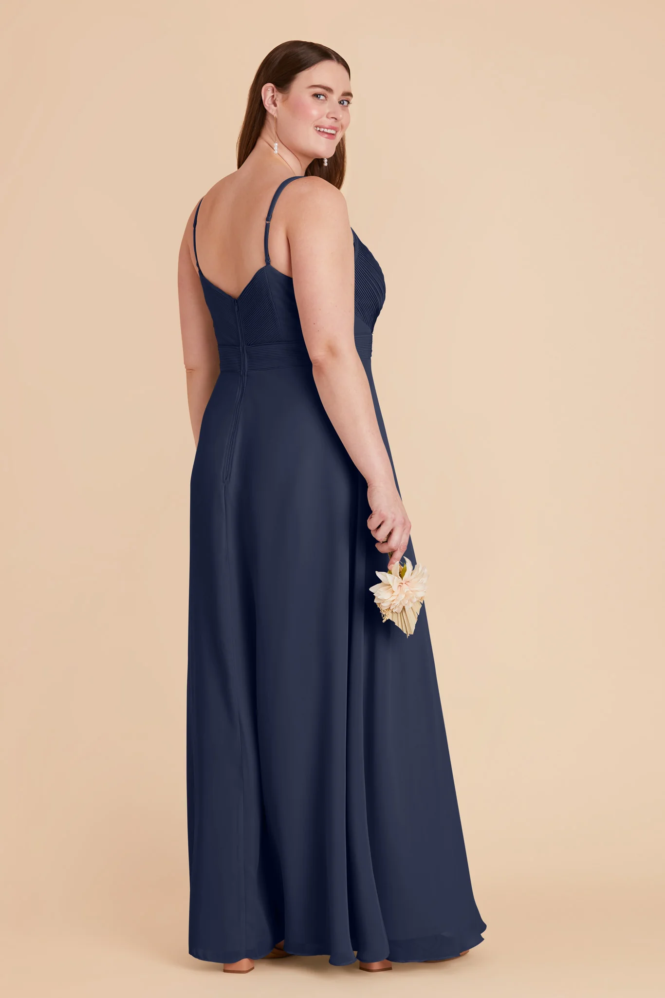 Deborah Chiffon Dress - Slate Blue - Image 11