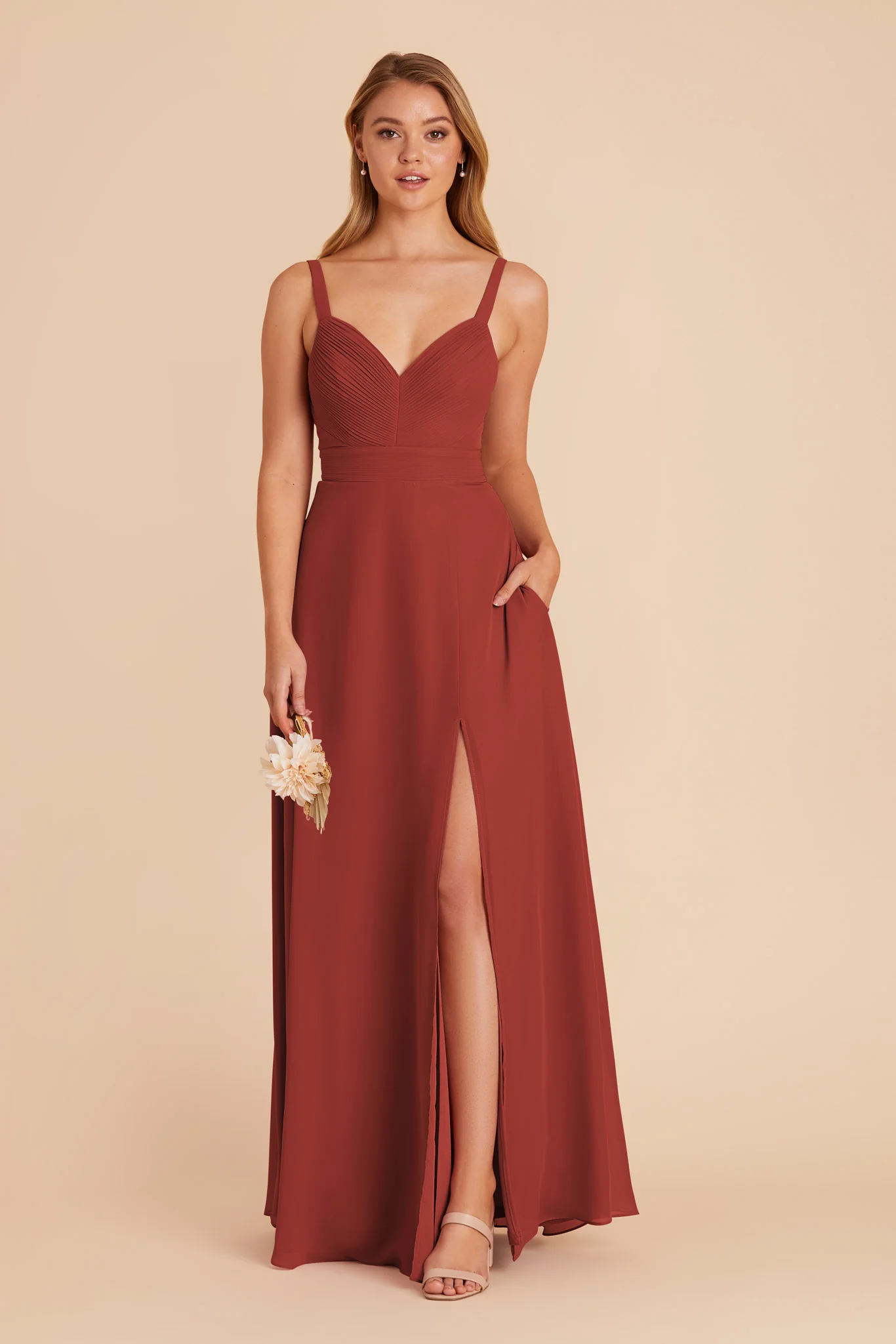 Deborah Chiffon Dress - Spice - Image 3
