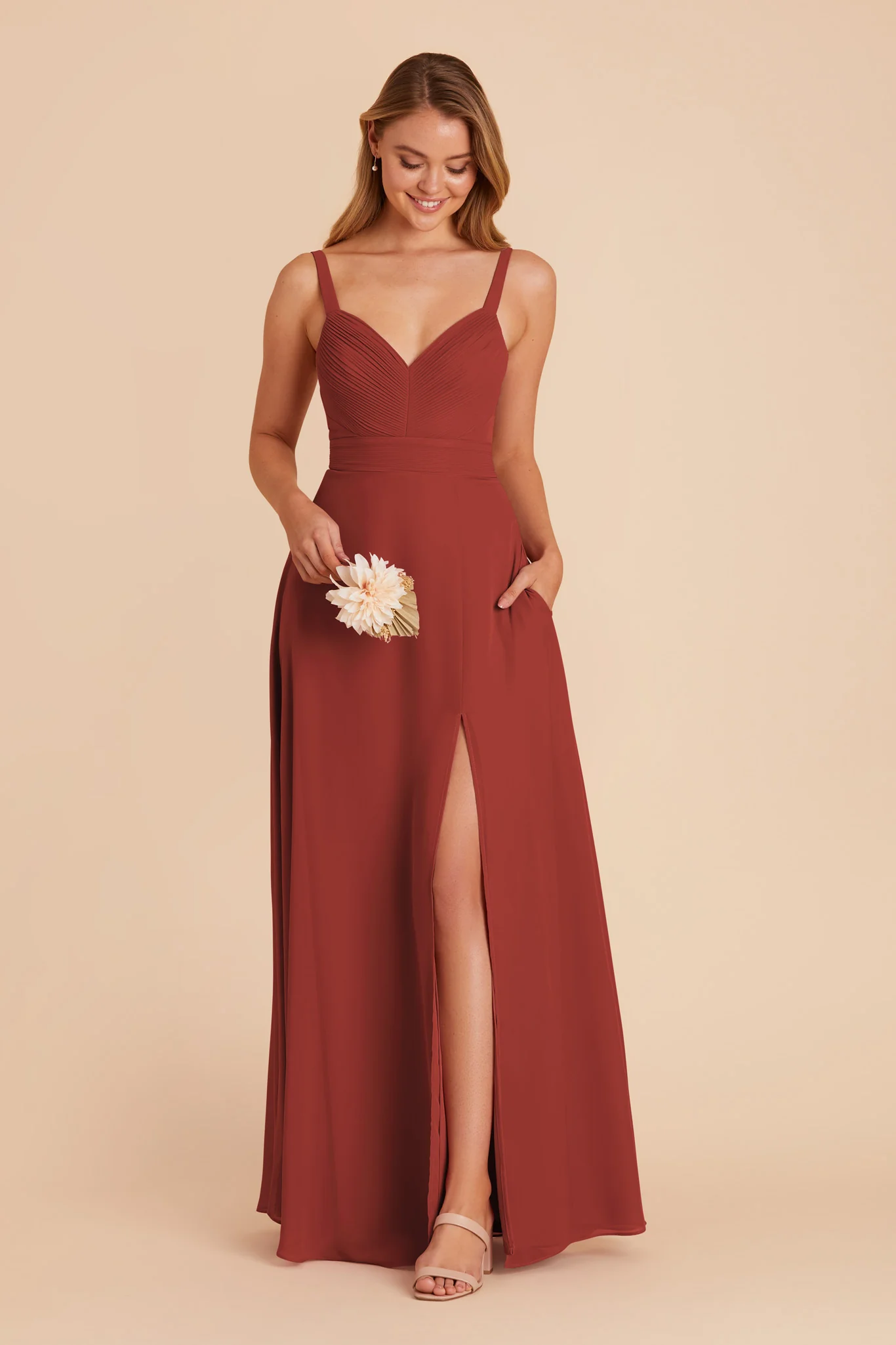 Deborah Chiffon Dress - Spice - Image 4