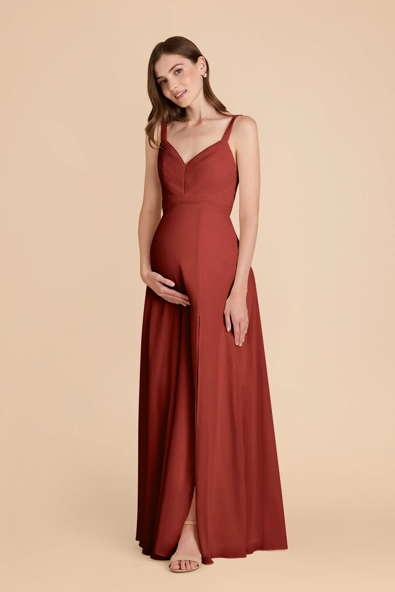 Deborah Chiffon Dress - Spice - Image 7