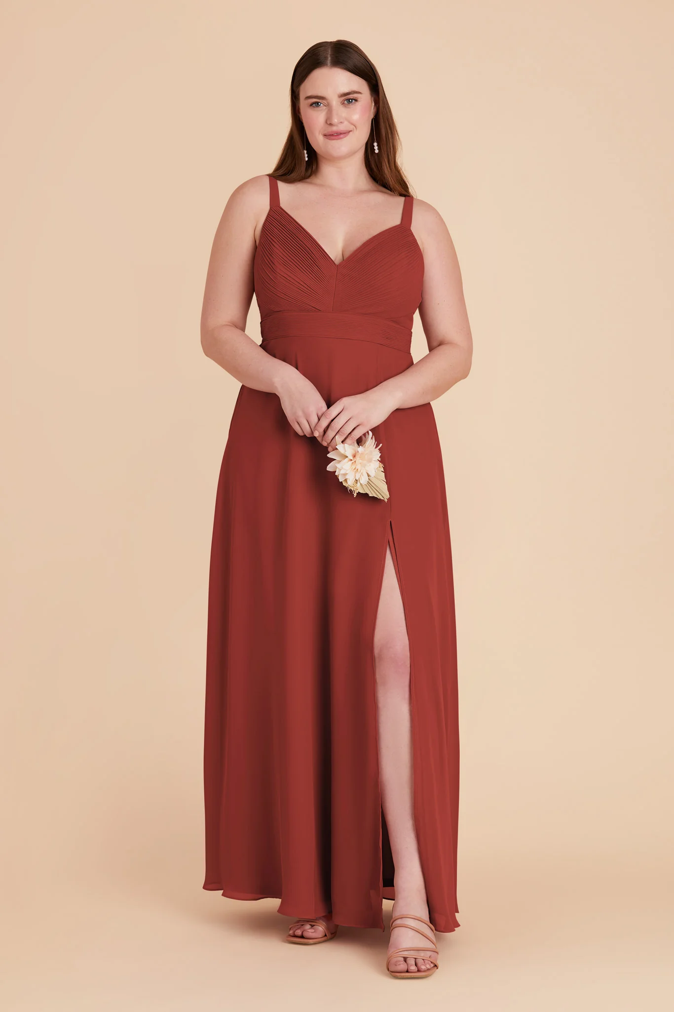Deborah Chiffon Dress - Spice - Image 8