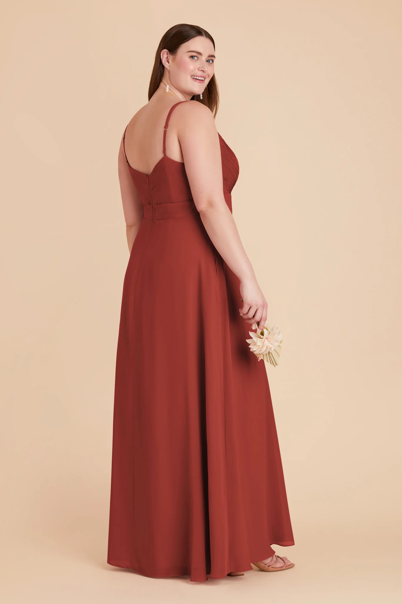 Deborah Chiffon Dress - Spice - Image 9