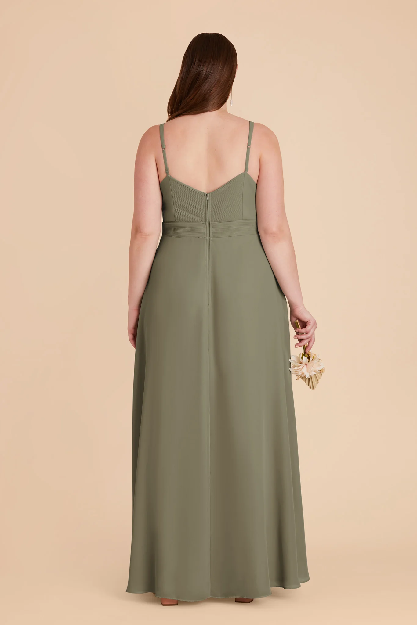 Deborah Chiffon Dress - Thyme - Image 13