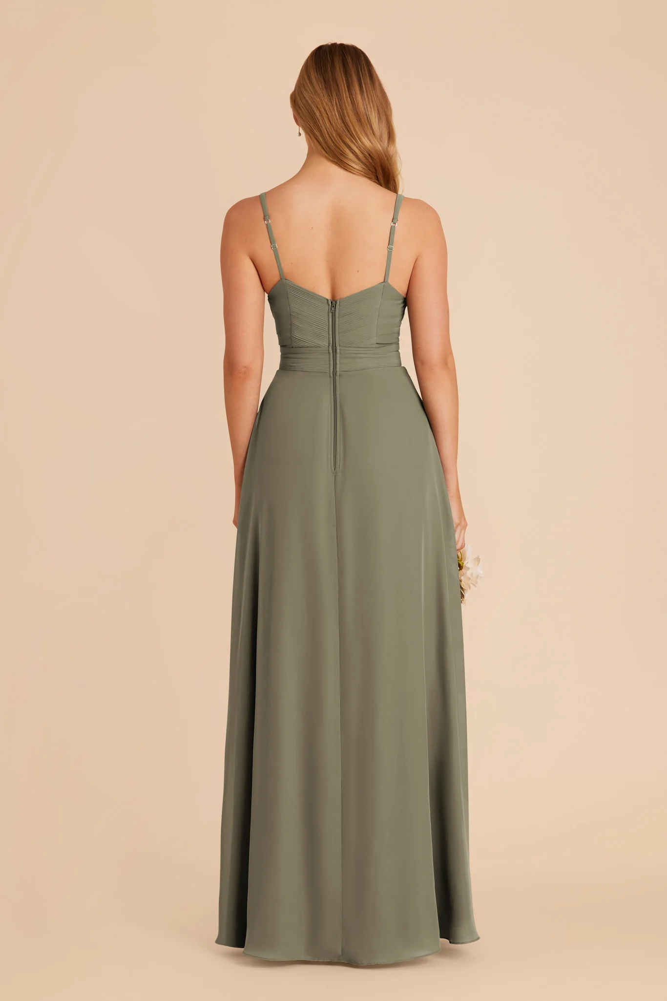 Deborah Chiffon Dress - Thyme - Image 9