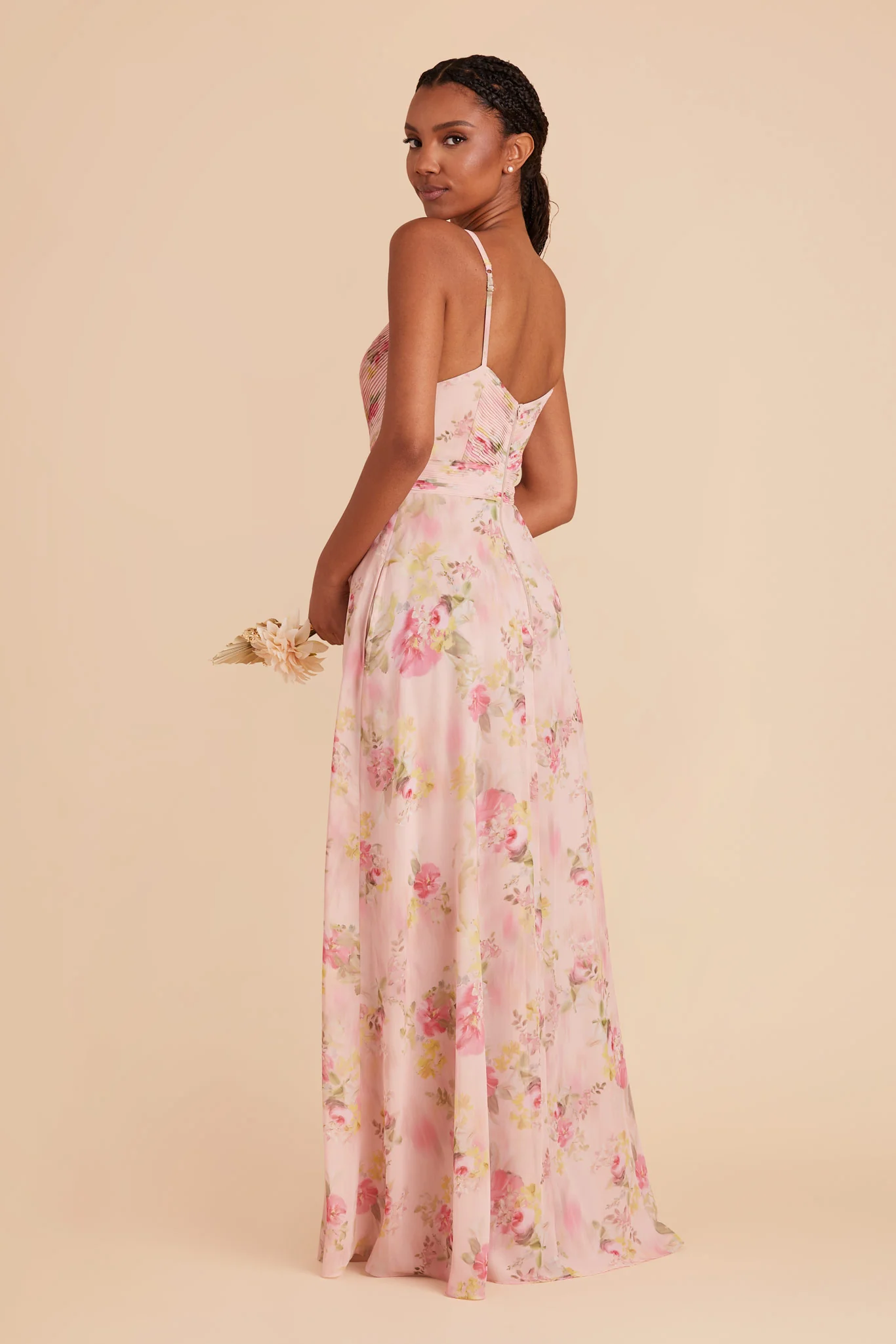 Deborah Chiffon Dress - Vintage Pink Floral - Image 3