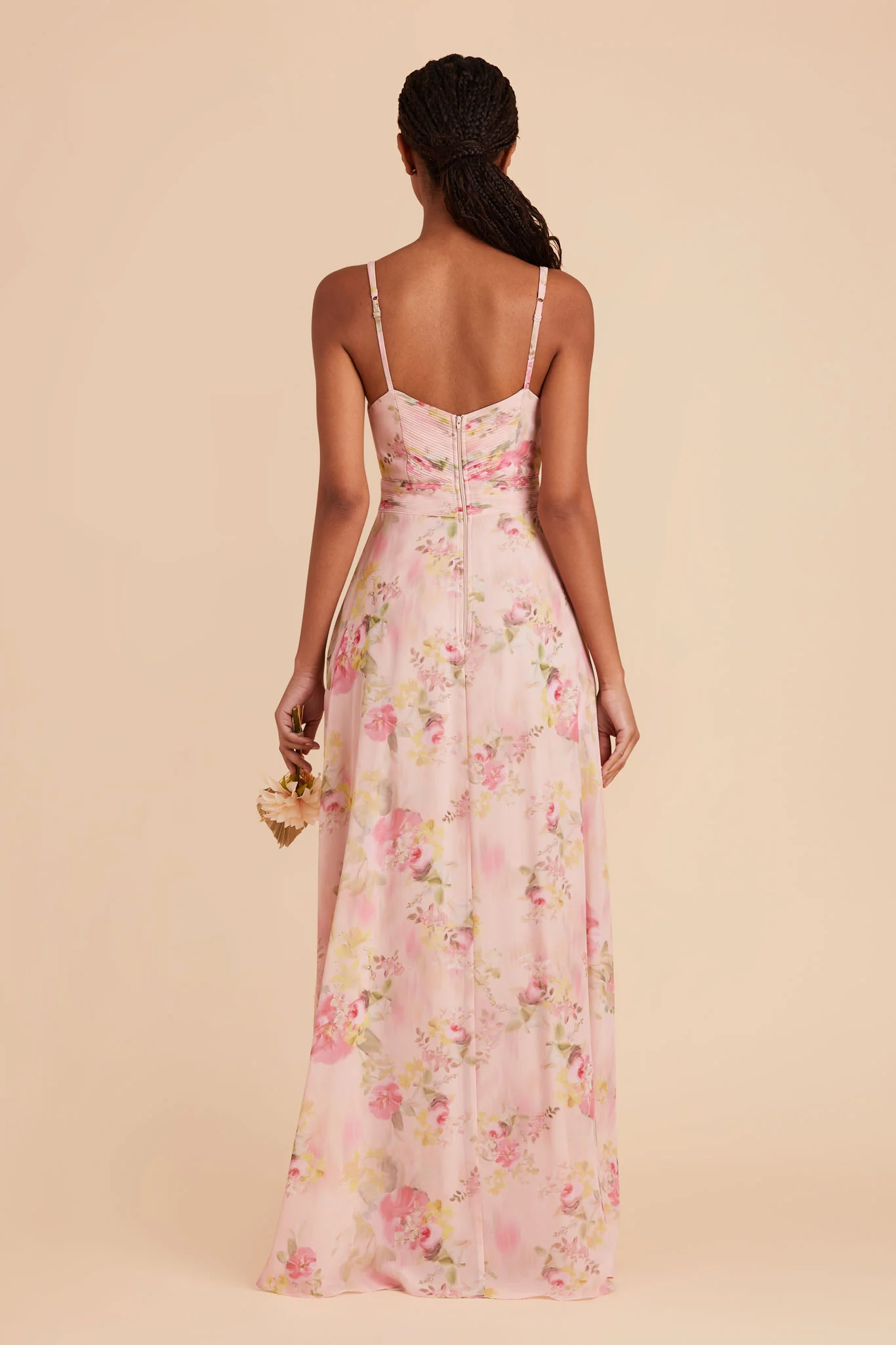 Deborah Chiffon Dress - Vintage Pink Floral - Image 4