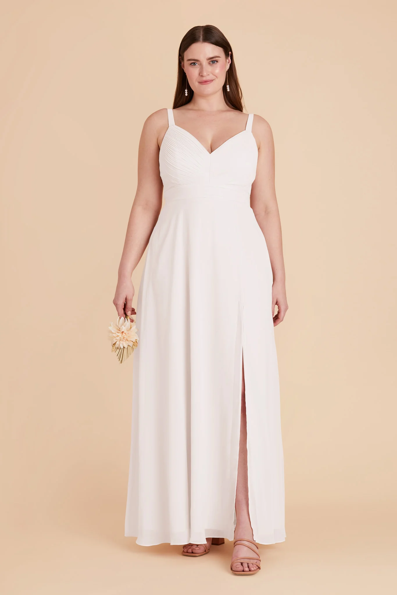 Deborah Chiffon Dress - White - Image 3