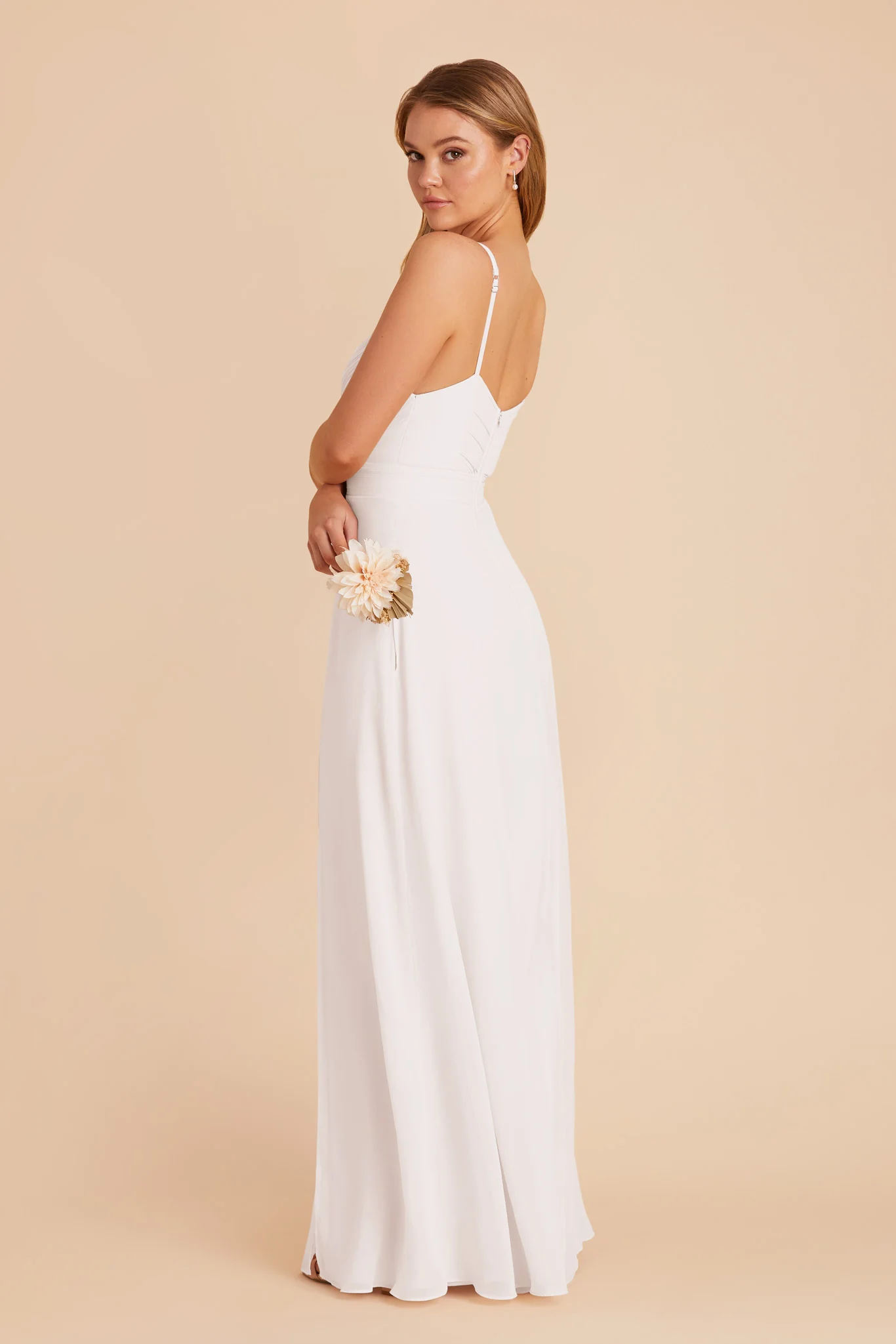 Deborah Chiffon Dress - White - Image 4