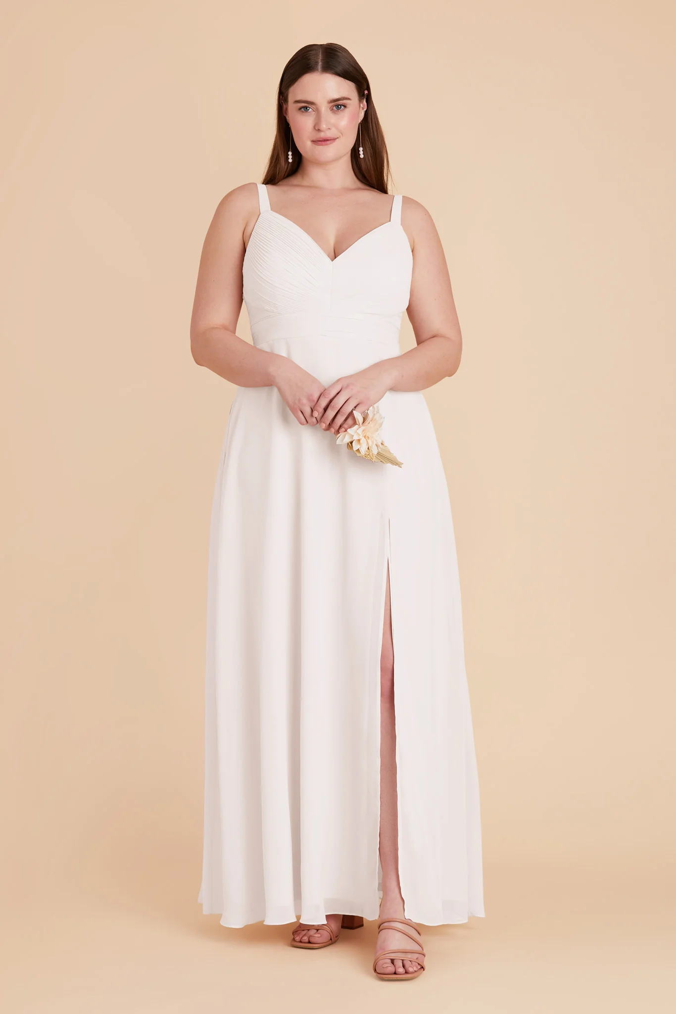 Deborah Chiffon Dress - White - Image 6