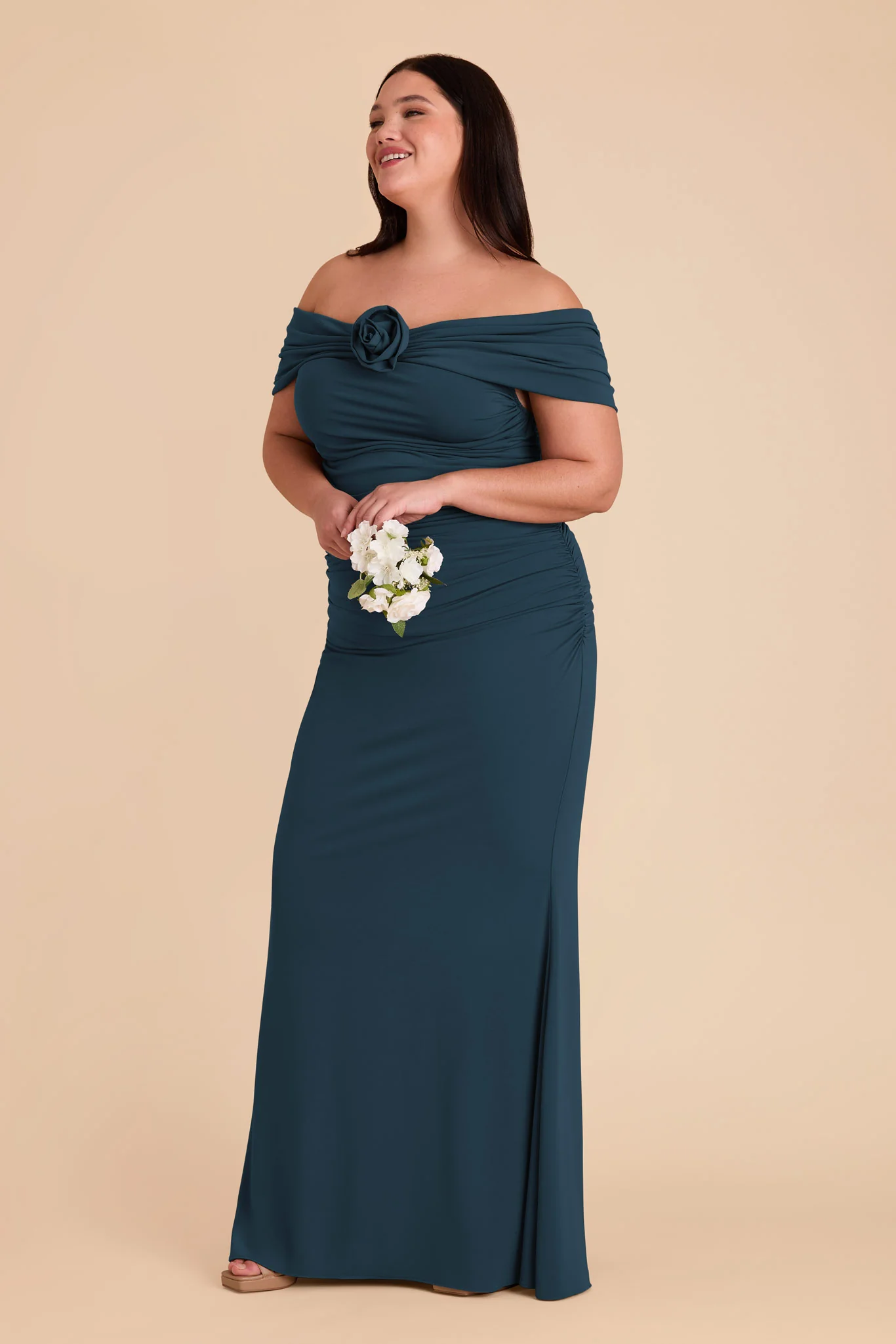 Denise Luxe Stretch Knit Dress - Dark Teal - Image 19